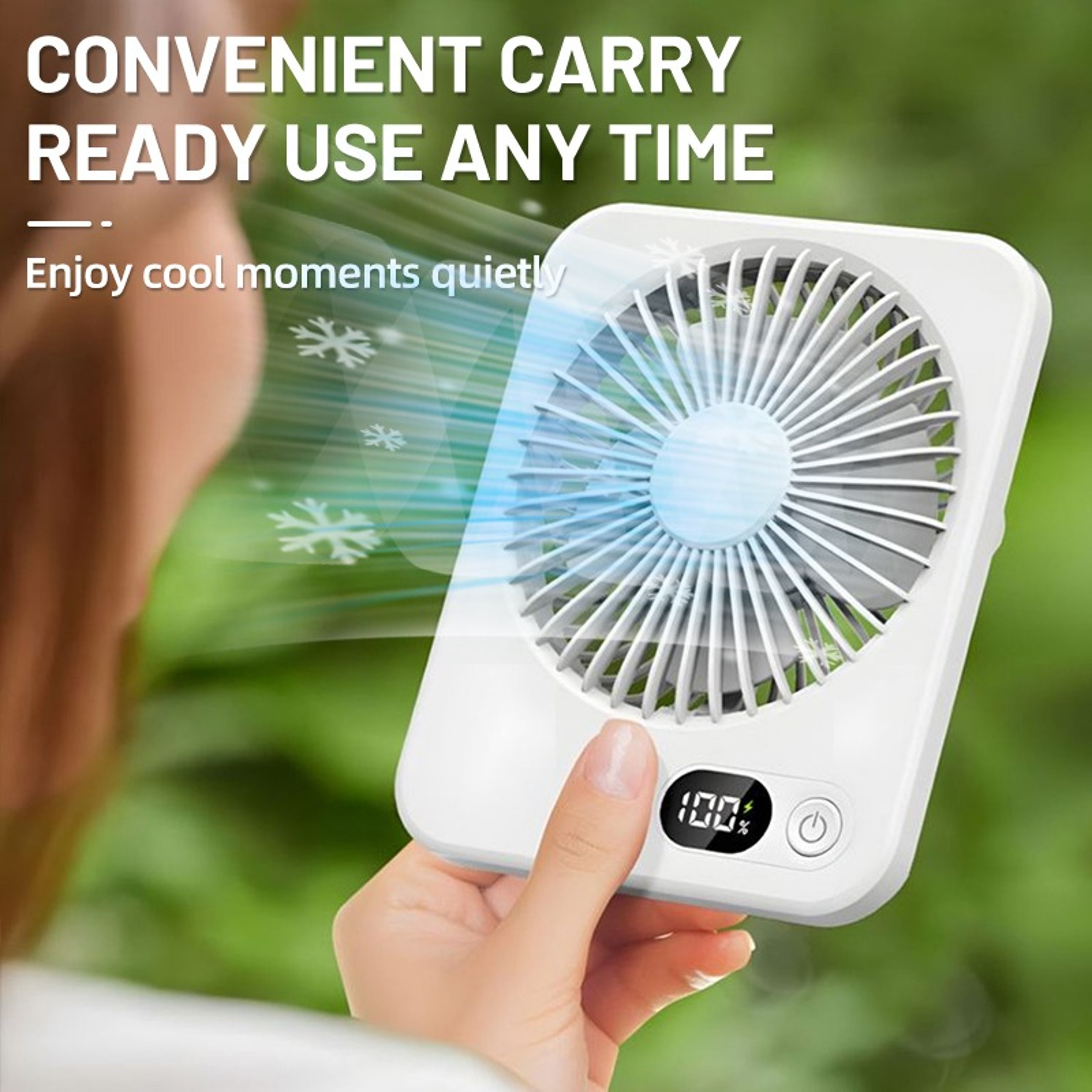 Portable Folding USB Rechargeable Mini Cooling Fan Power Bank Handheld Desk Fan 5