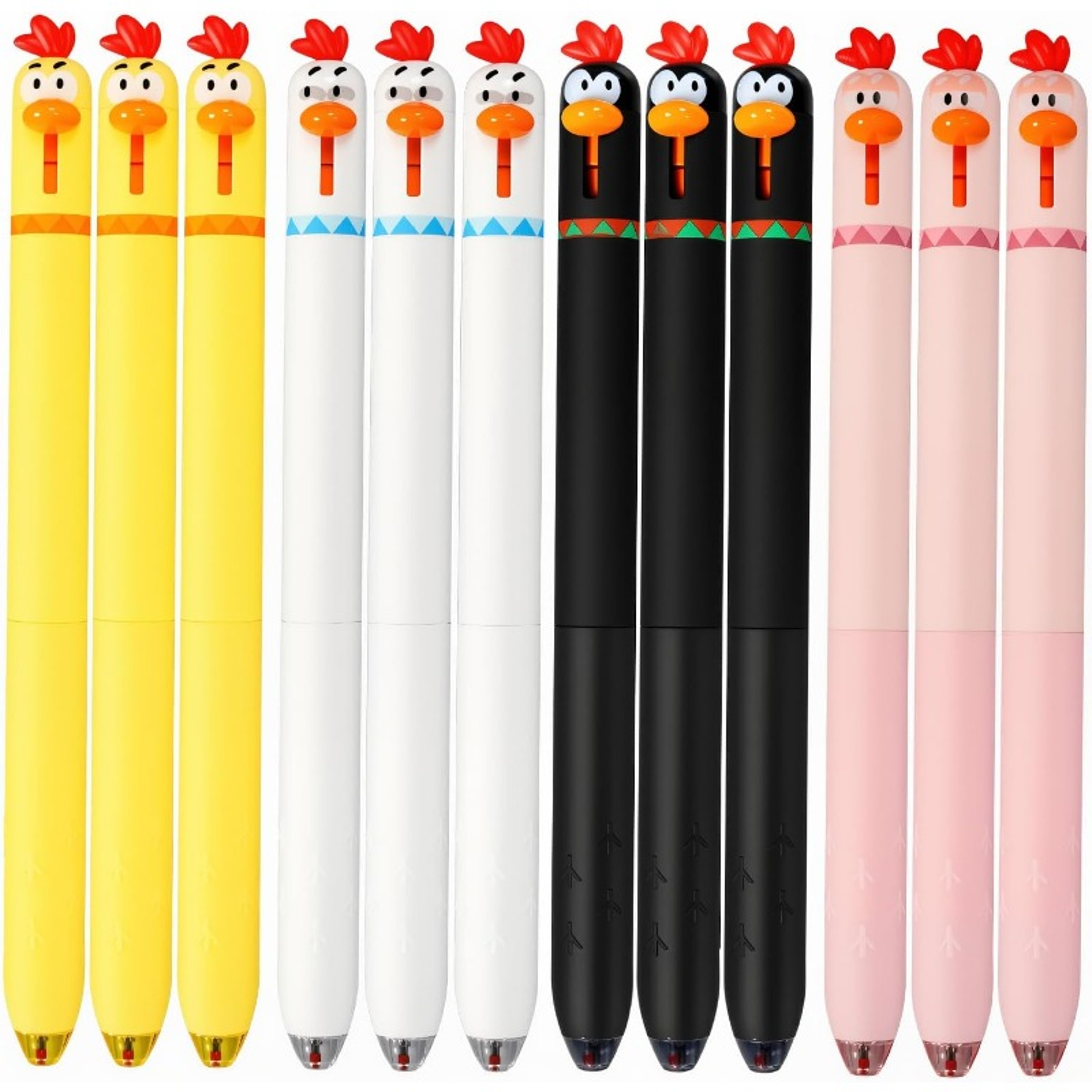 Cute Chicken Stretch Pens Set Fun Gel Pens For Students Office 0