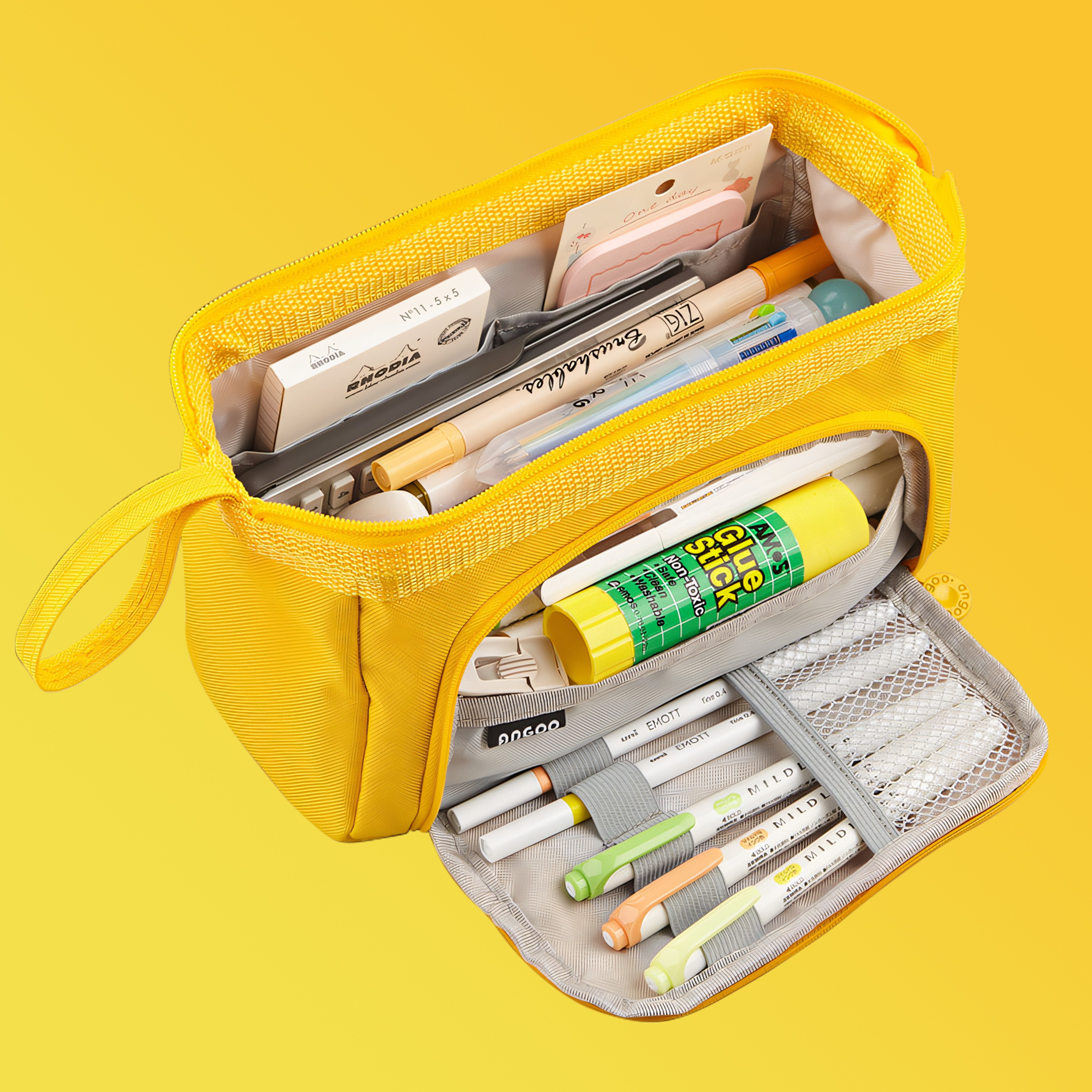 Large Capacity Pencil Case Organizer With Multiple Compartments For Students And Office 9