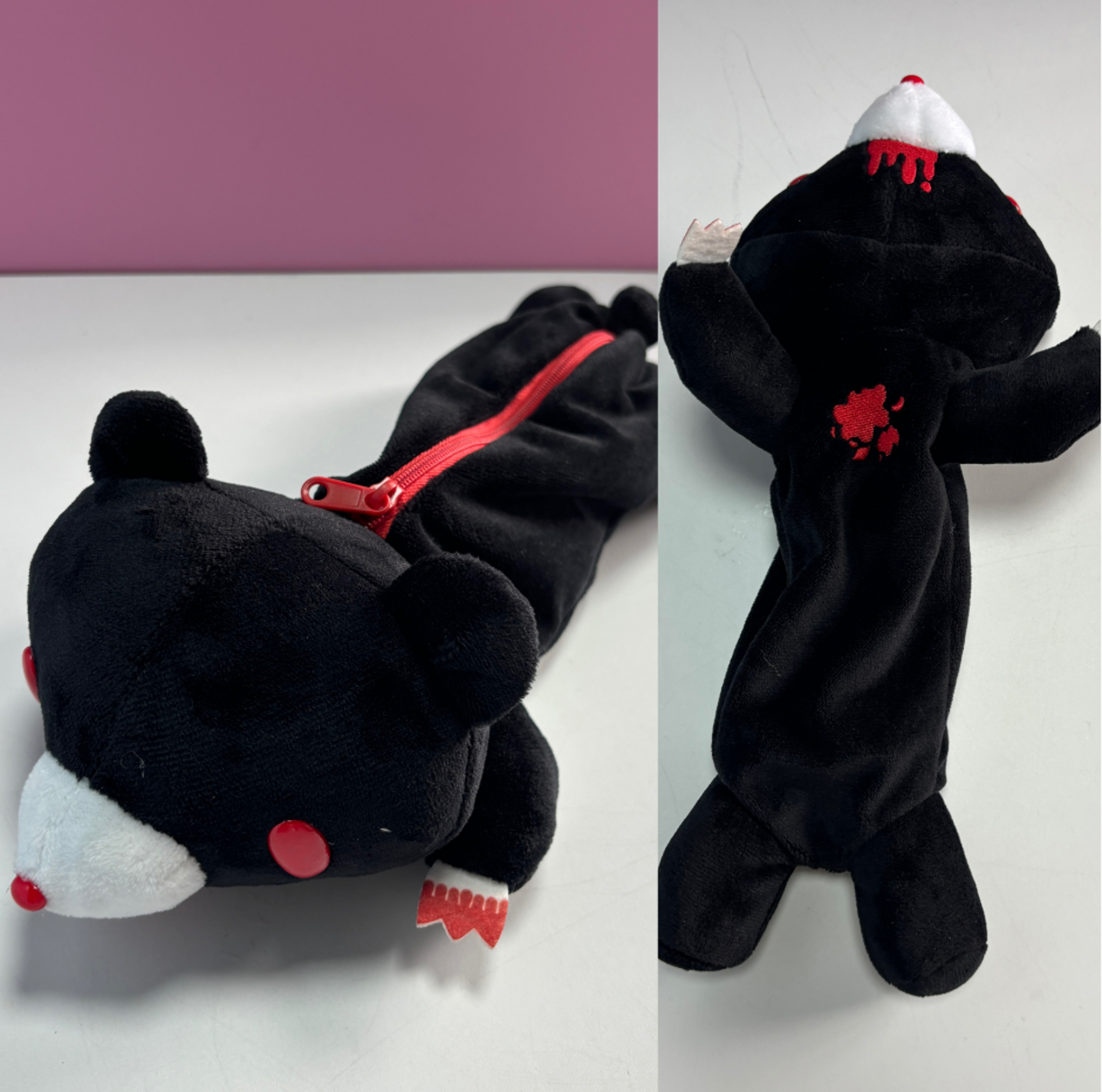Bloody Bear Knitted Pencil Case Cute Crochet Makeup Bag Gothic Aesthetic Pouch 7