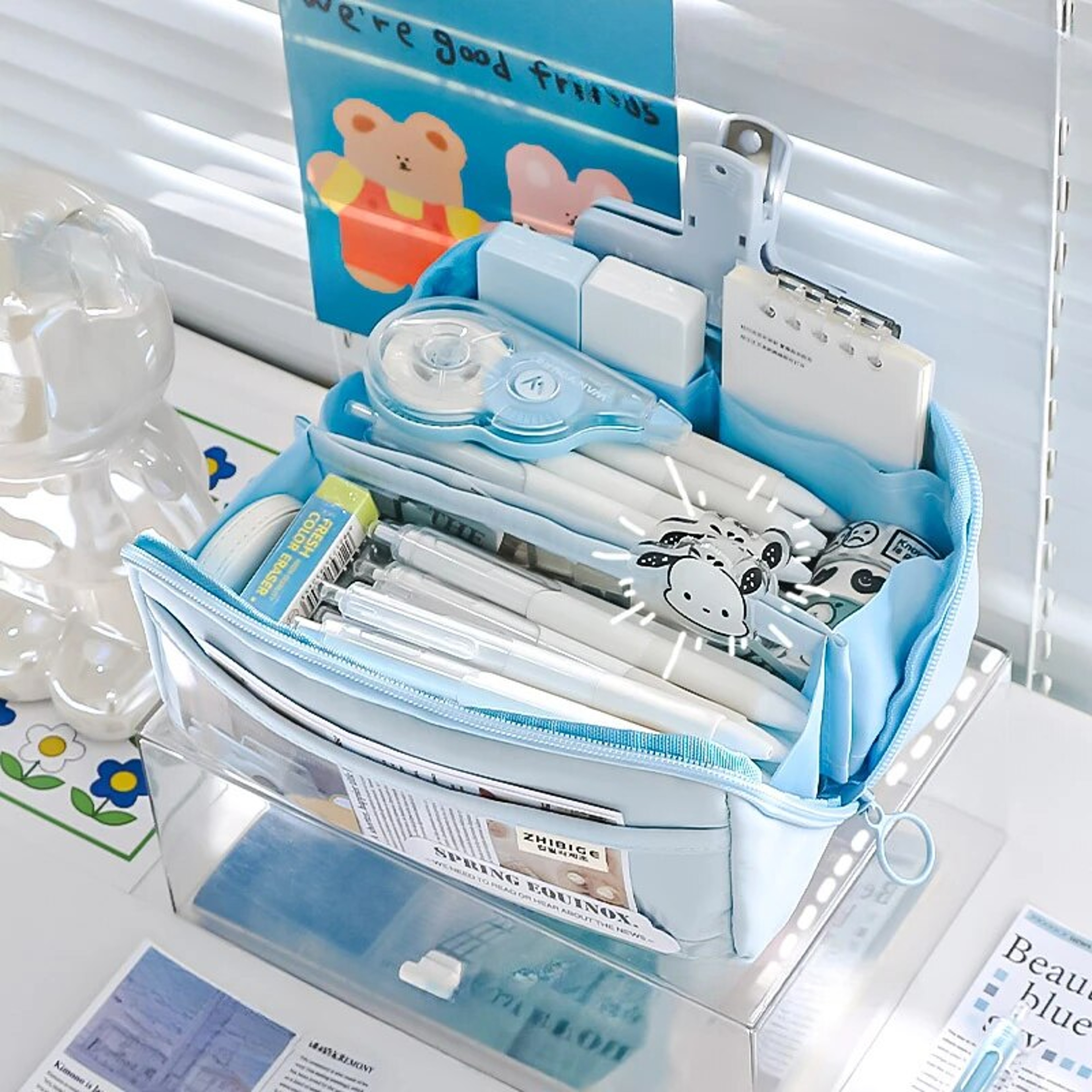 Prism Transparent Pencil Case Large Cute Organizer For School Supplies 0