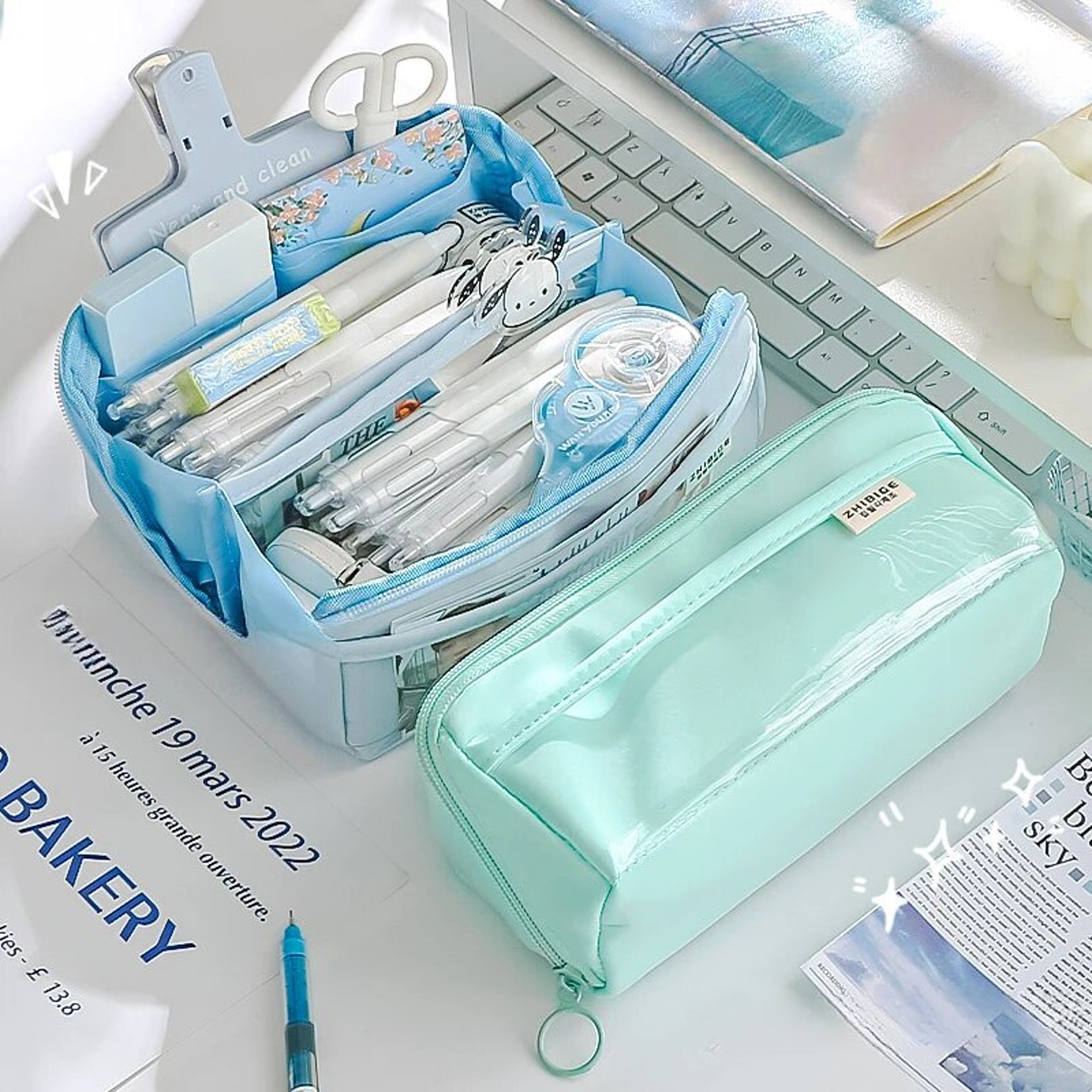 Prism Transparent Pencil Case Large Cute Organizer For School Supplies 2