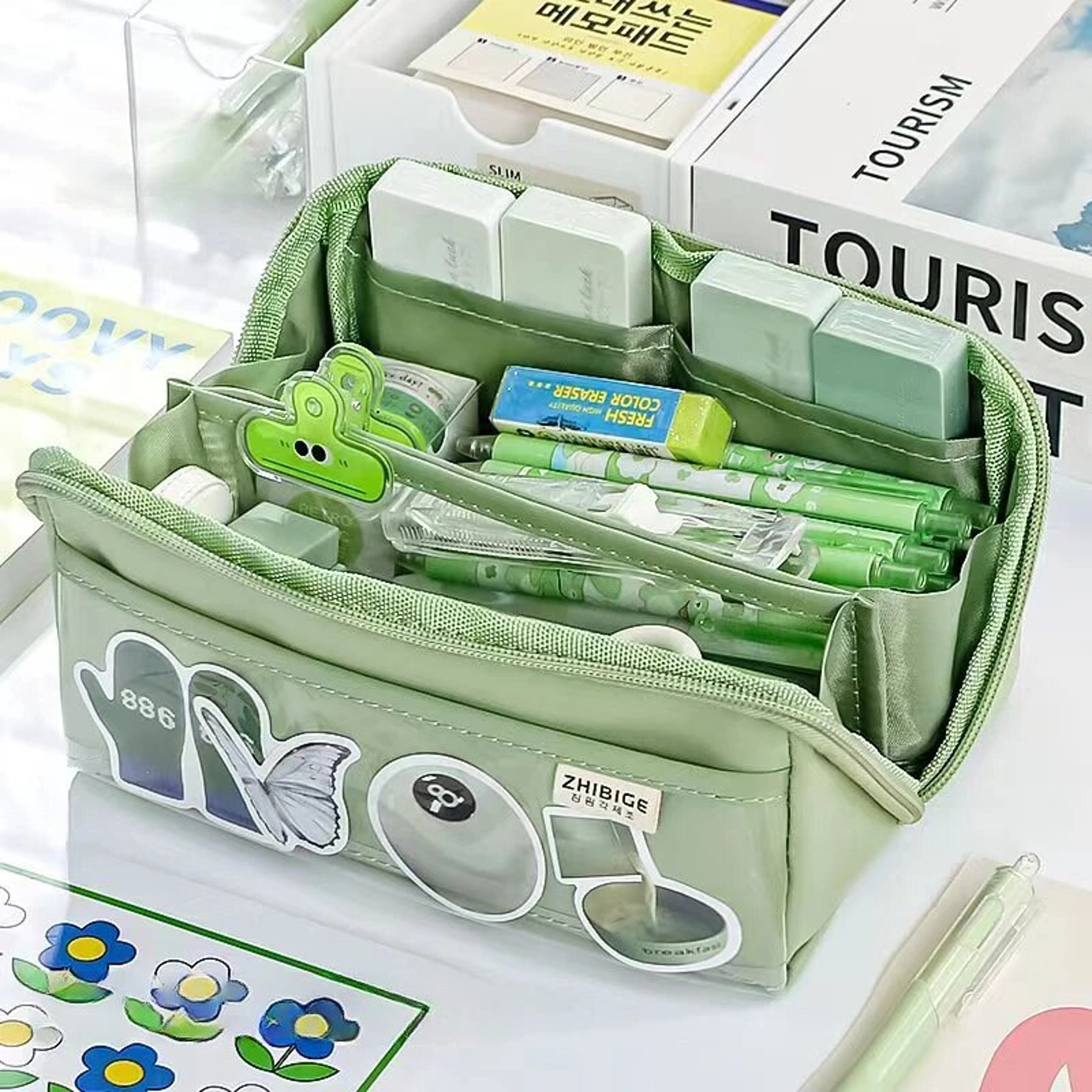 Prism Transparent Pencil Case Large Cute Organizer For School Supplies 7