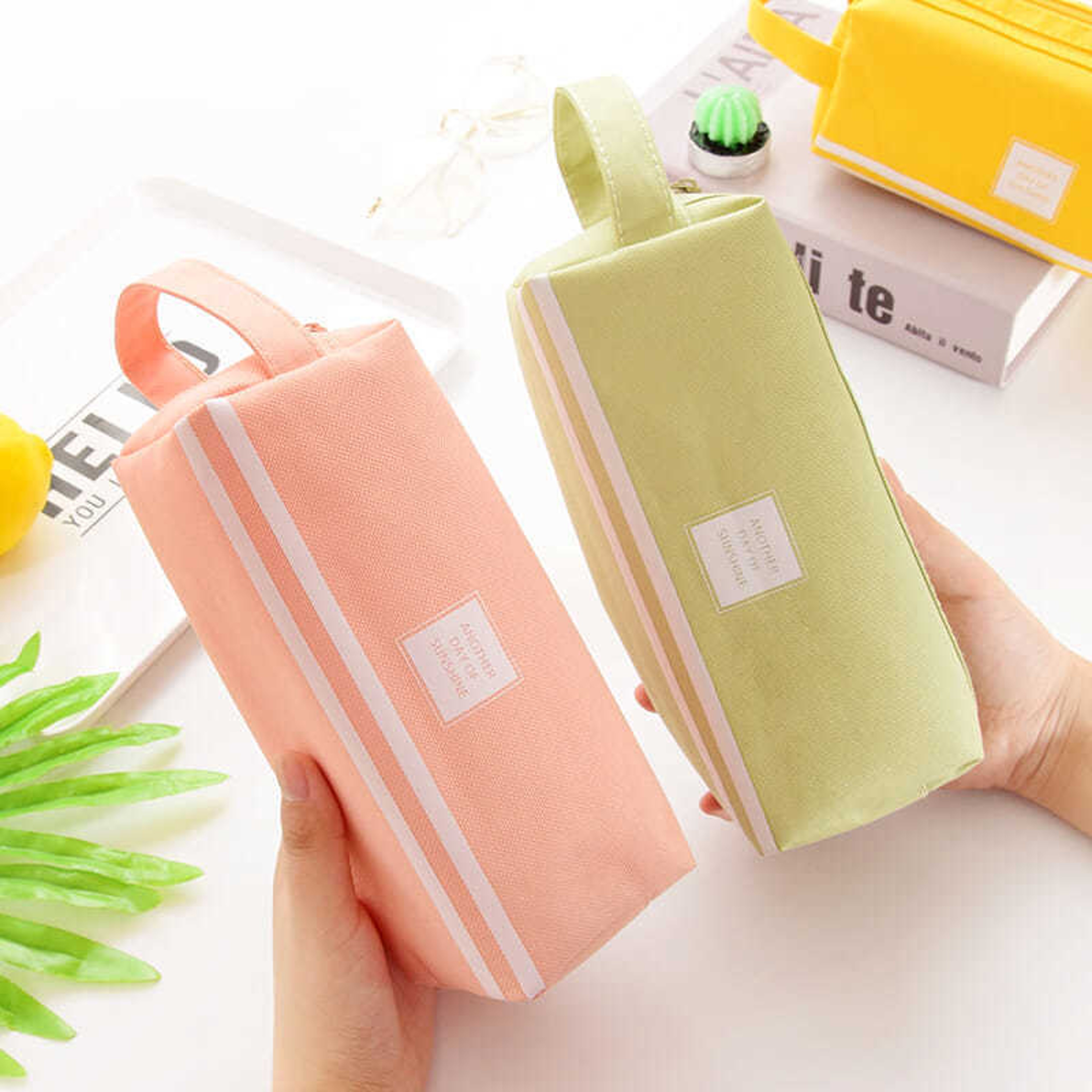 Double Layer Oxford Cloth Pencil Case Portable Zipper Organizer For School And Office 1