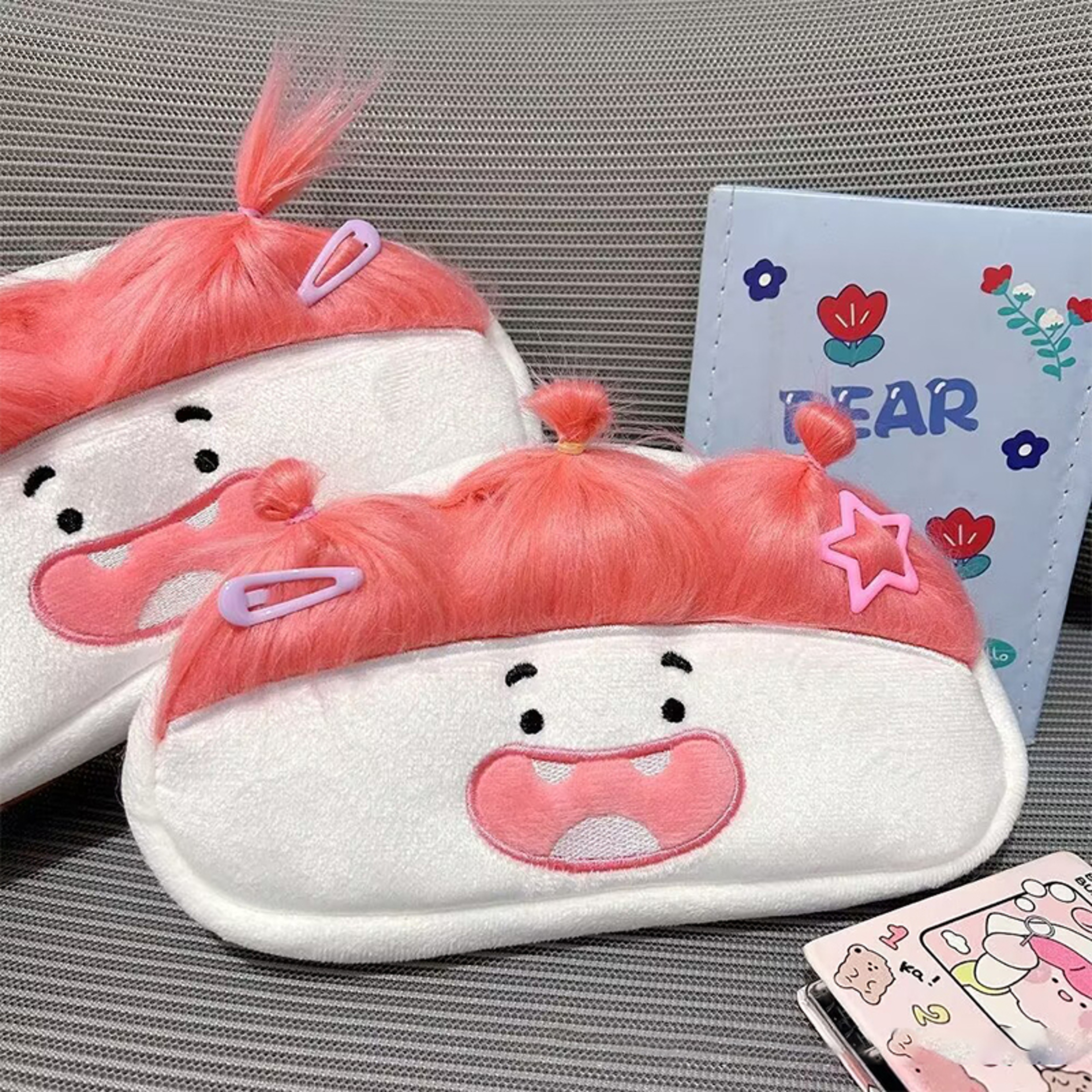 Cute Plush Pencil Bag Big Capacity Cartoon Storage Case for School Supplies – view 3