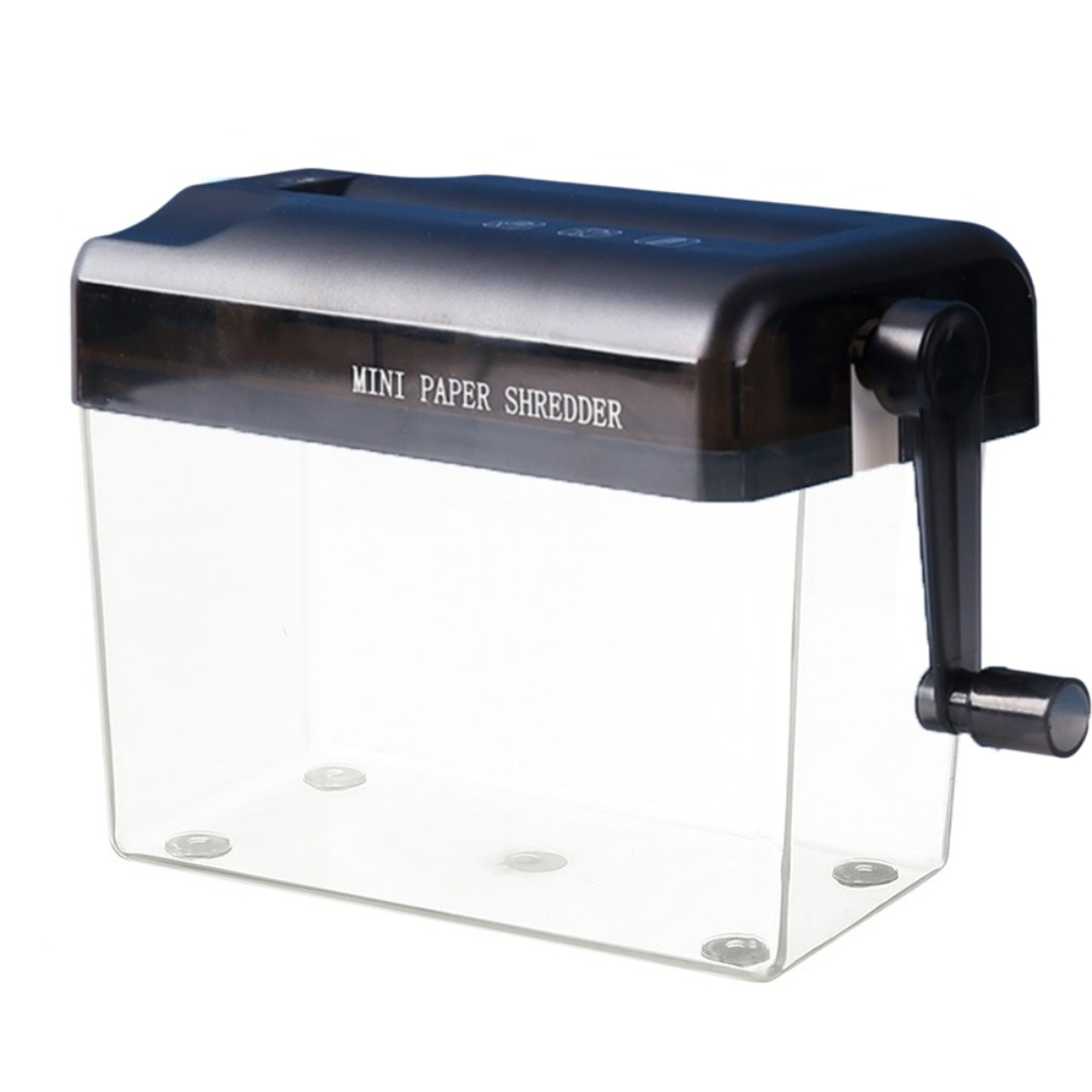 Mini Manual Paper Shredder Compact Hand Crank Document Destroyer For Home Office 7
