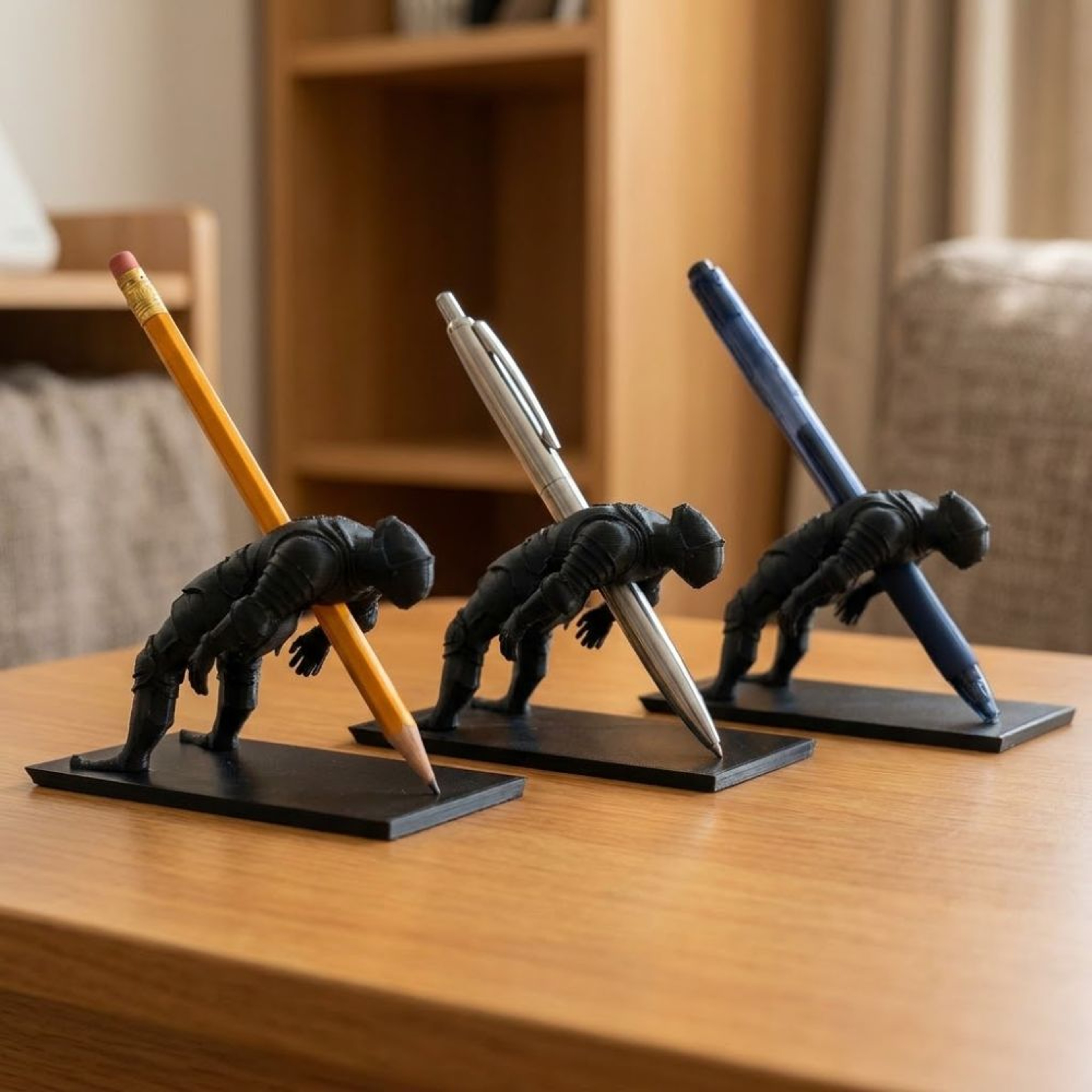 Printed Knight Pen Holder Desk Organizer Creative Warrior Decor Gift – view 5