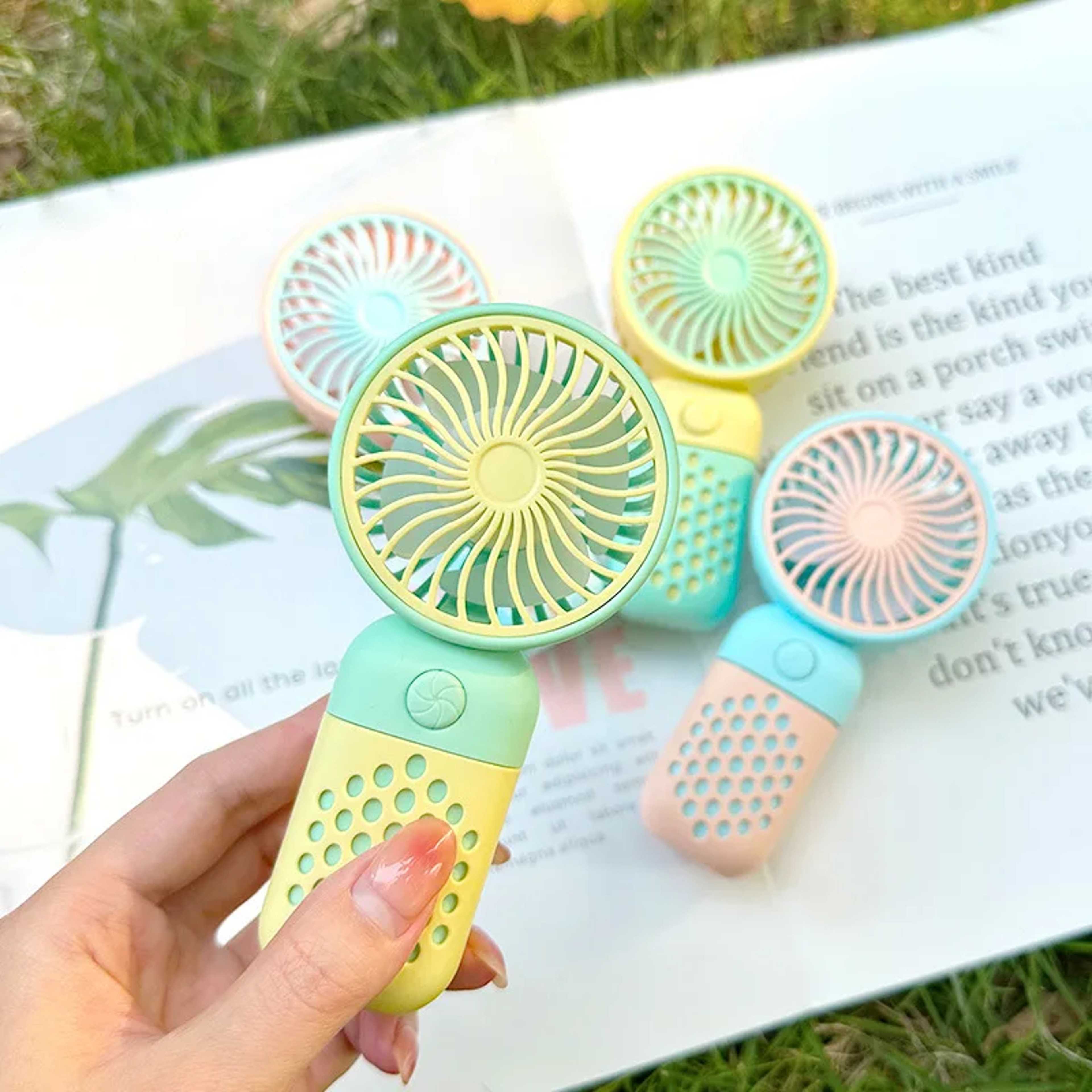 Portable Mini USB Rechargeable Handheld Fan Quiet Cooling Fan For Travel Dorm Office Outdoor 0