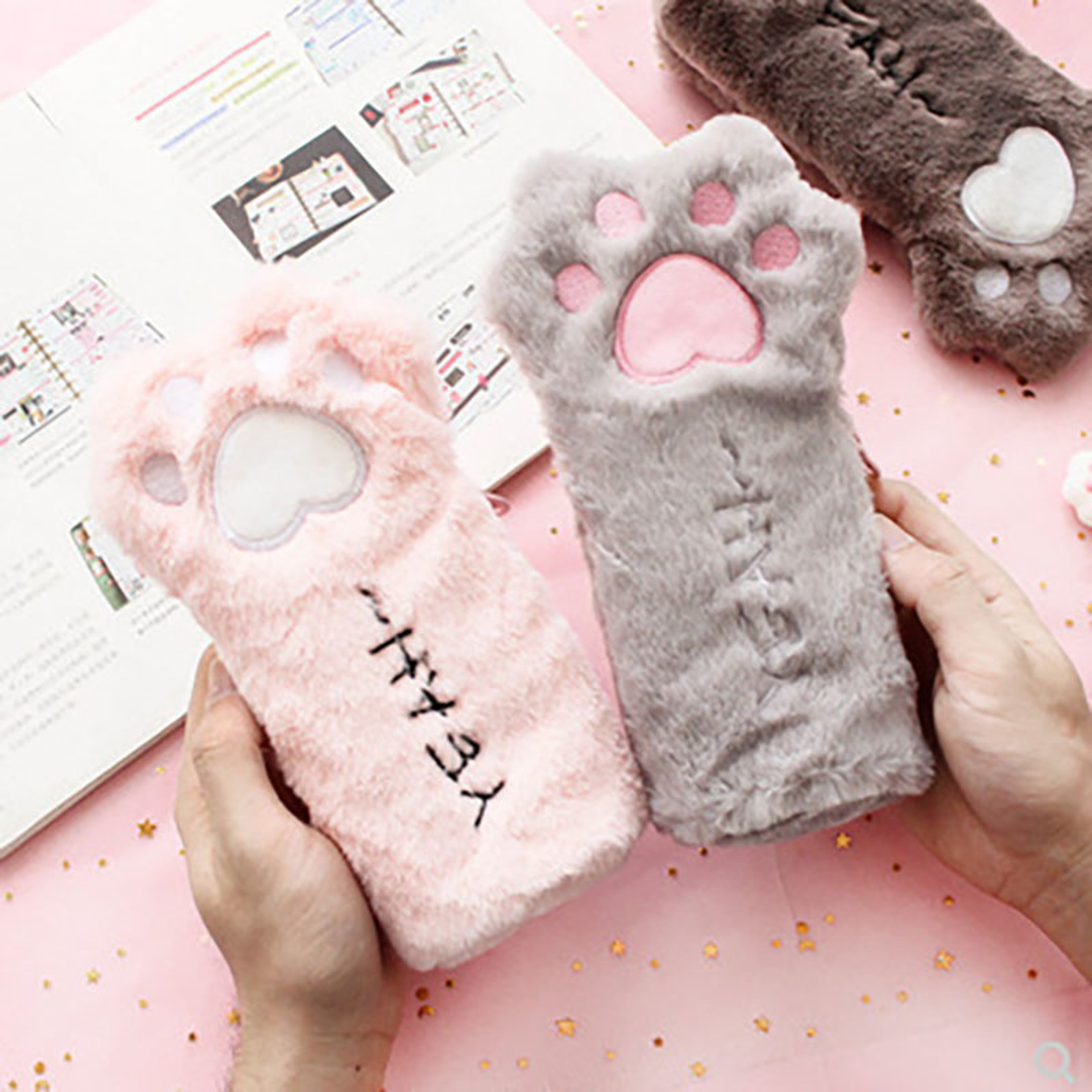 Cute Cat Paw Pencil Case Cute Cartoon Stationery Pouch Makeup Organizer For School Office 4