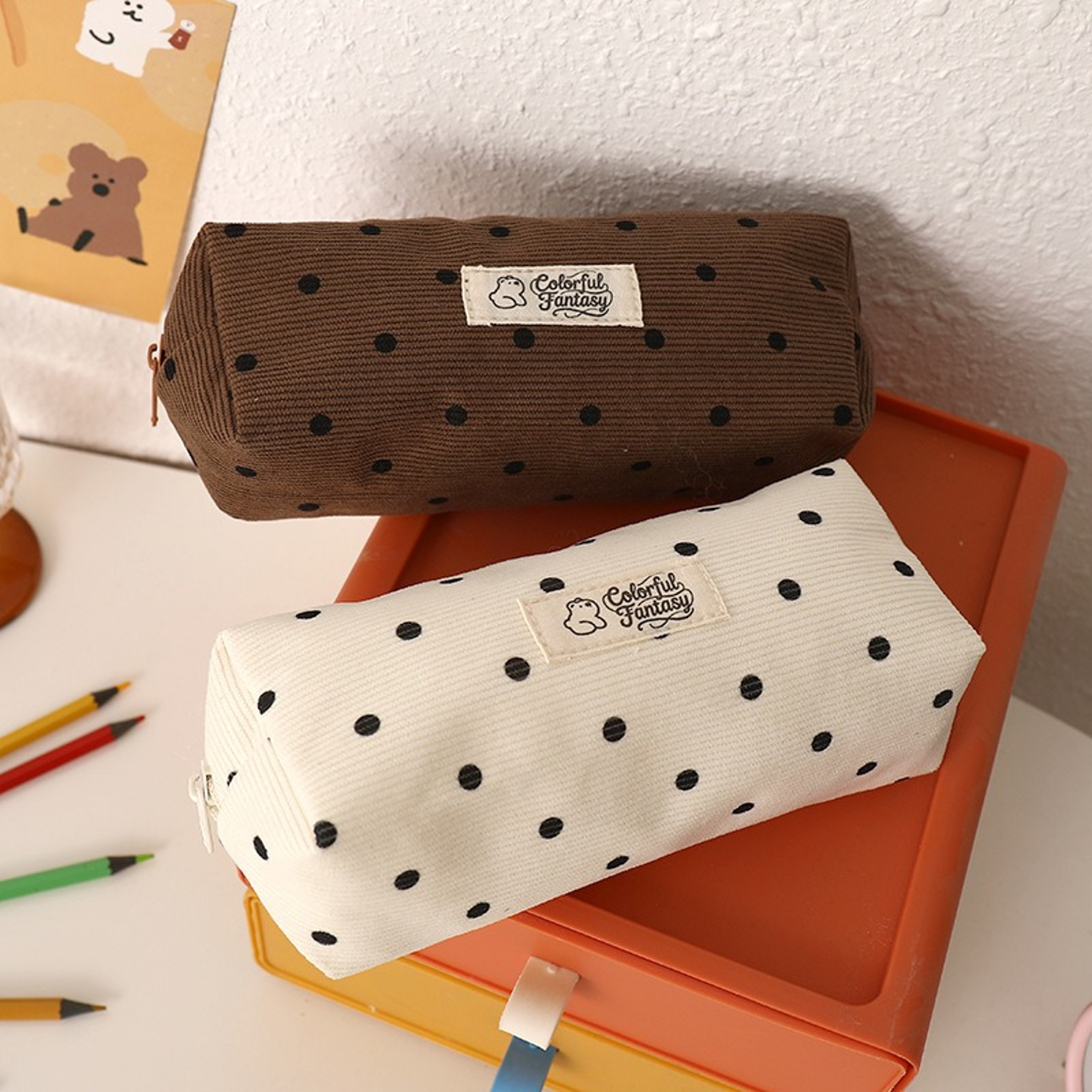 Retro Pencil Pouch Lightweight Small Pen Bag Stationery Organizer Makeup Storage Case 5