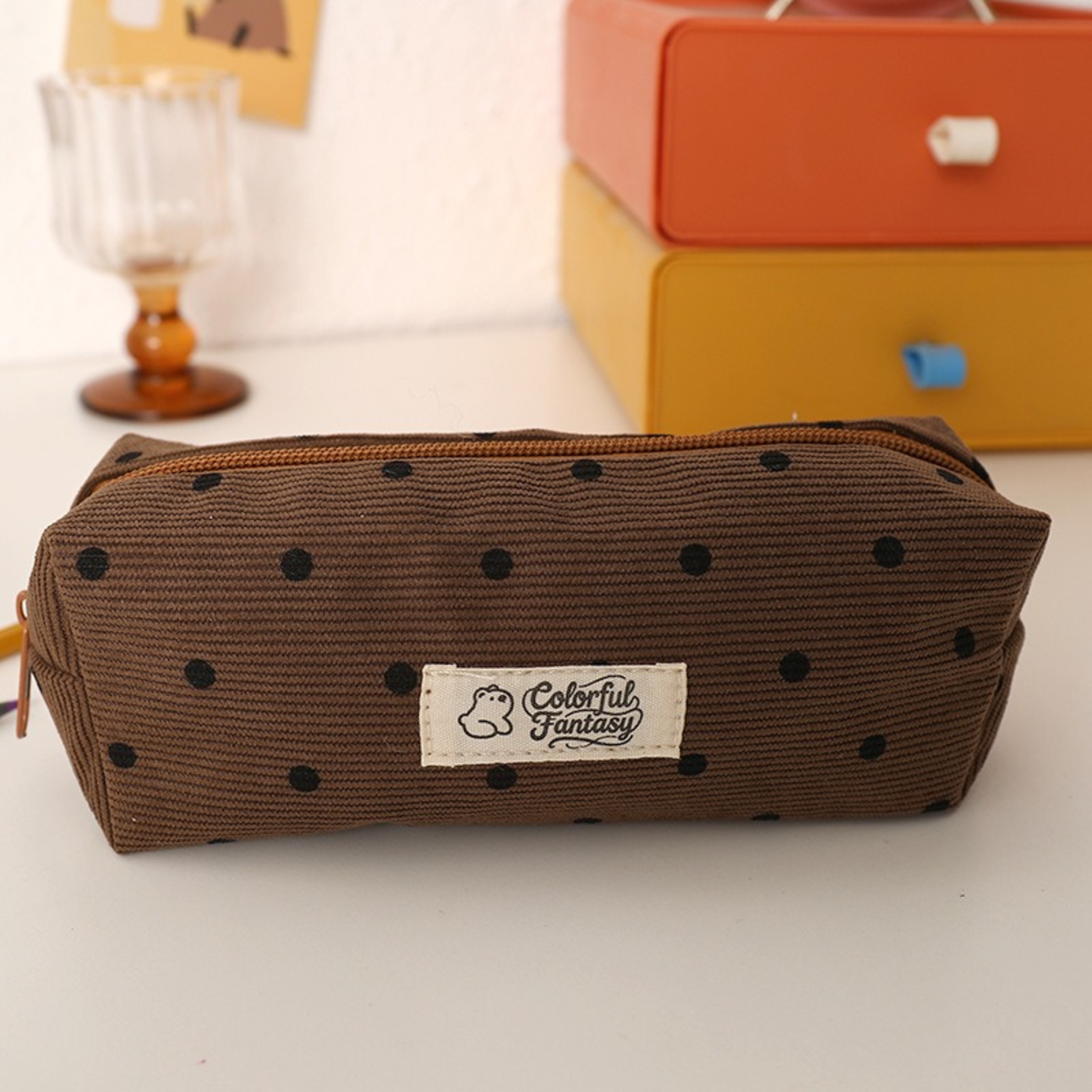 Retro Pencil Pouch Lightweight Small Pen Bag Stationery Organizer Makeup Storage Case 6