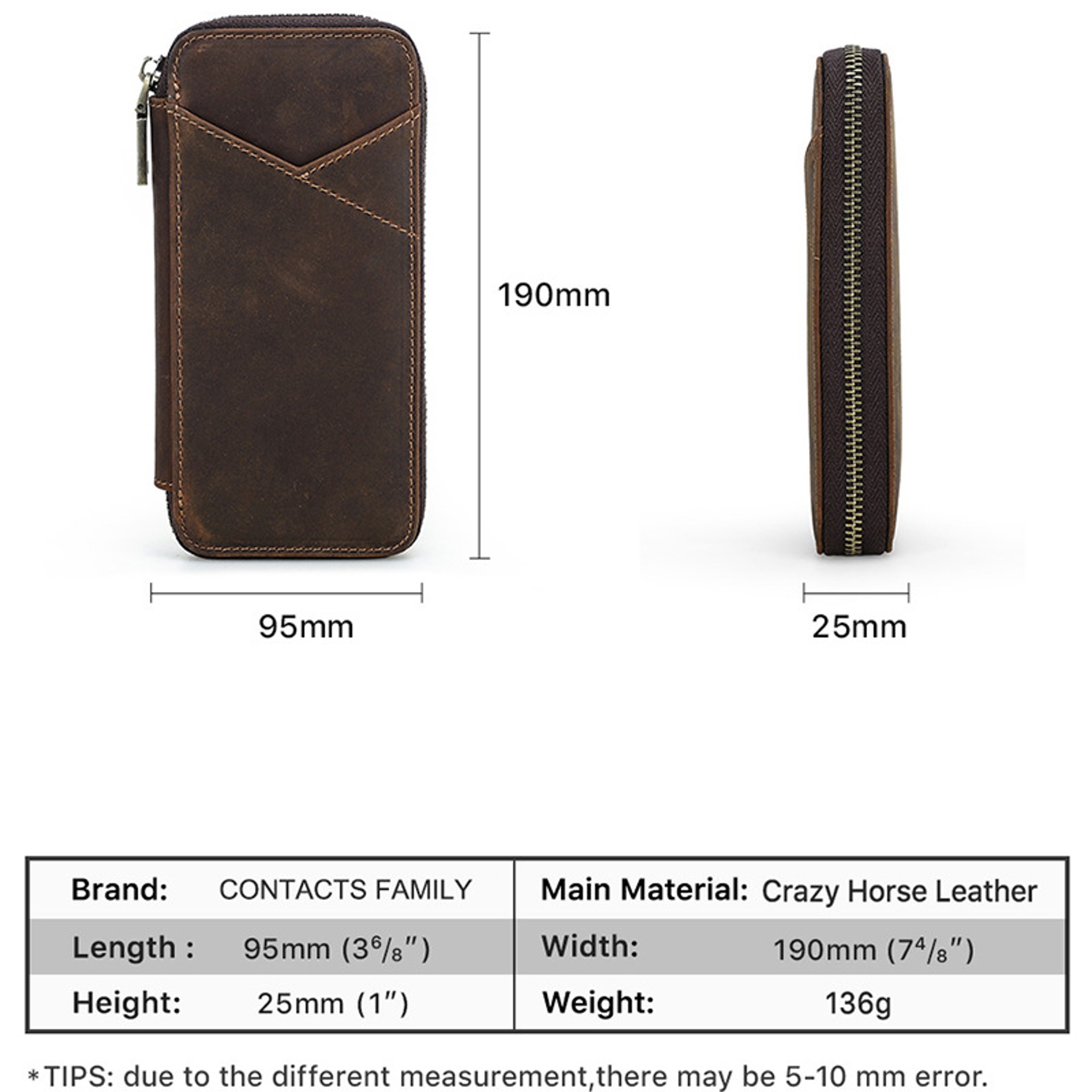 Genuine Leather Pencil Case Slot Handmade Fountain Pen Organizer Bag 3