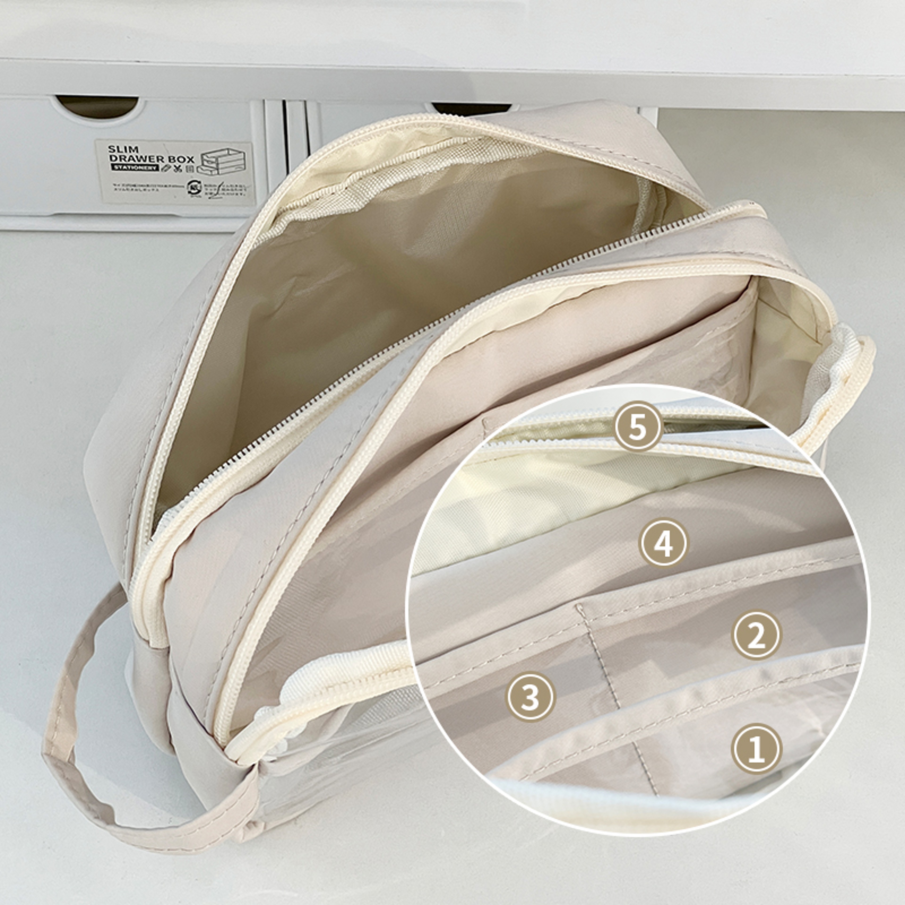 Transparent Double Layer Pencil Case Storage Pouch For School Stationery 4