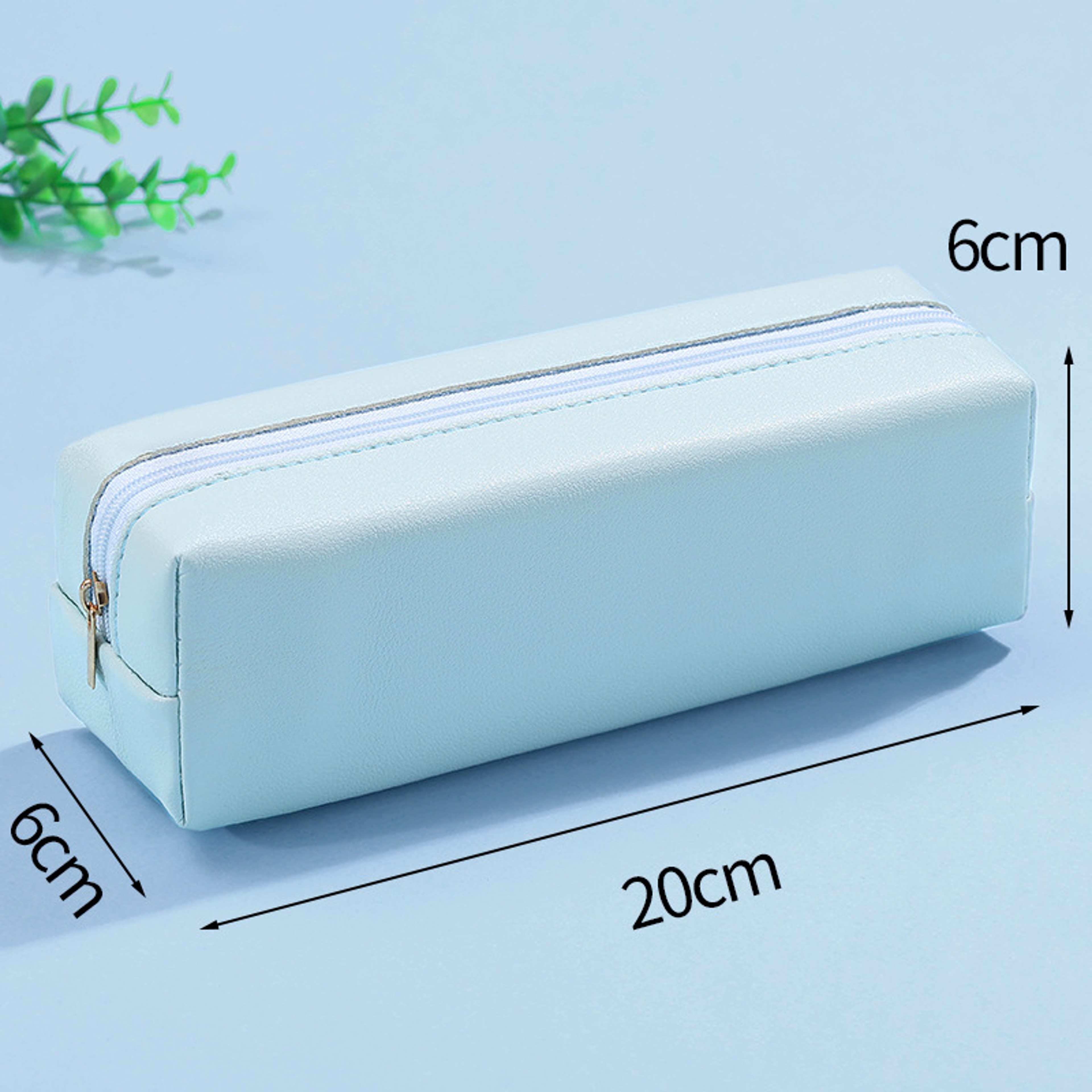 Large Capacity PU Leather Pencil Case Organizer For Students Office And School Supplies 6