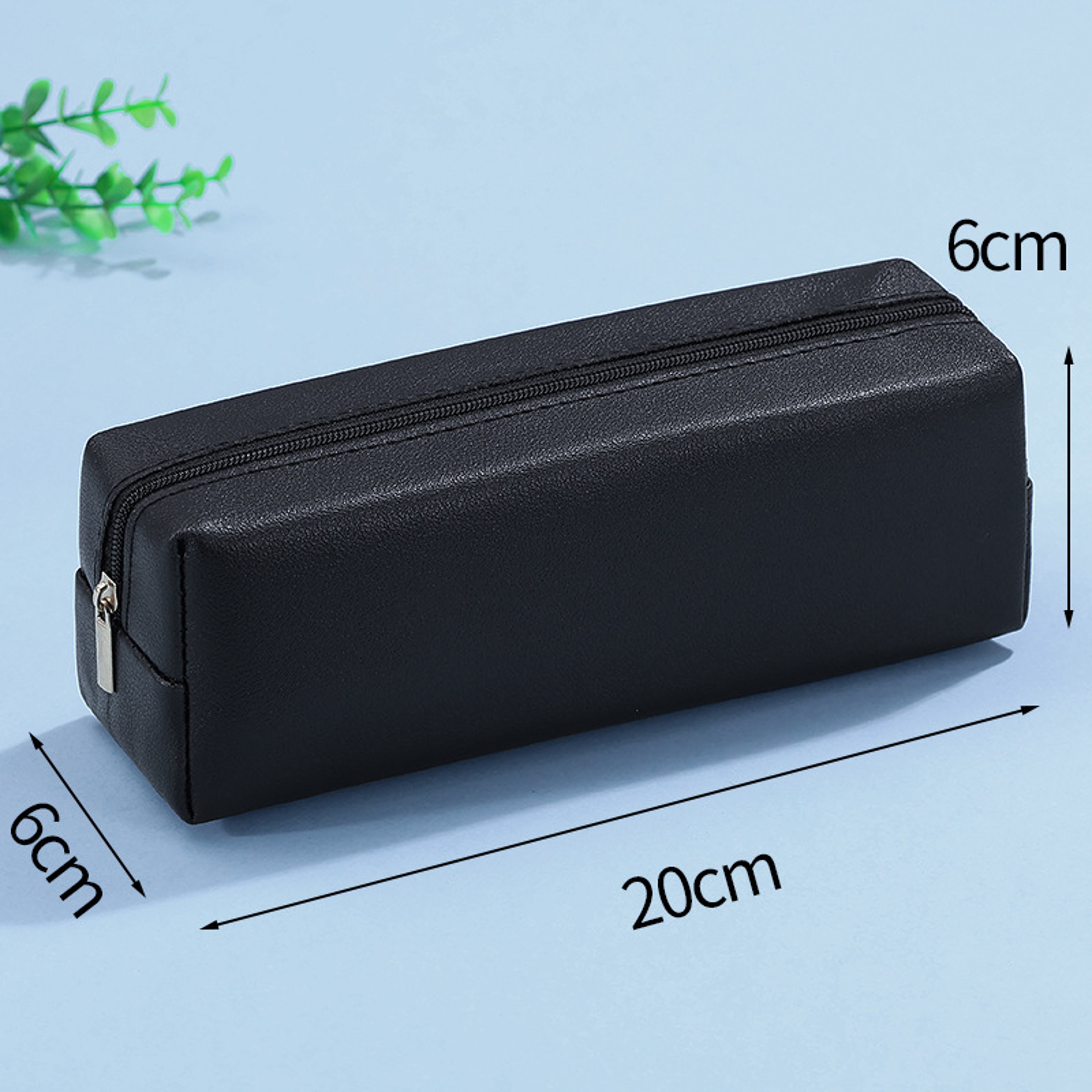 Large Capacity PU Leather Pencil Case Organizer For Students Office And School Supplies 7