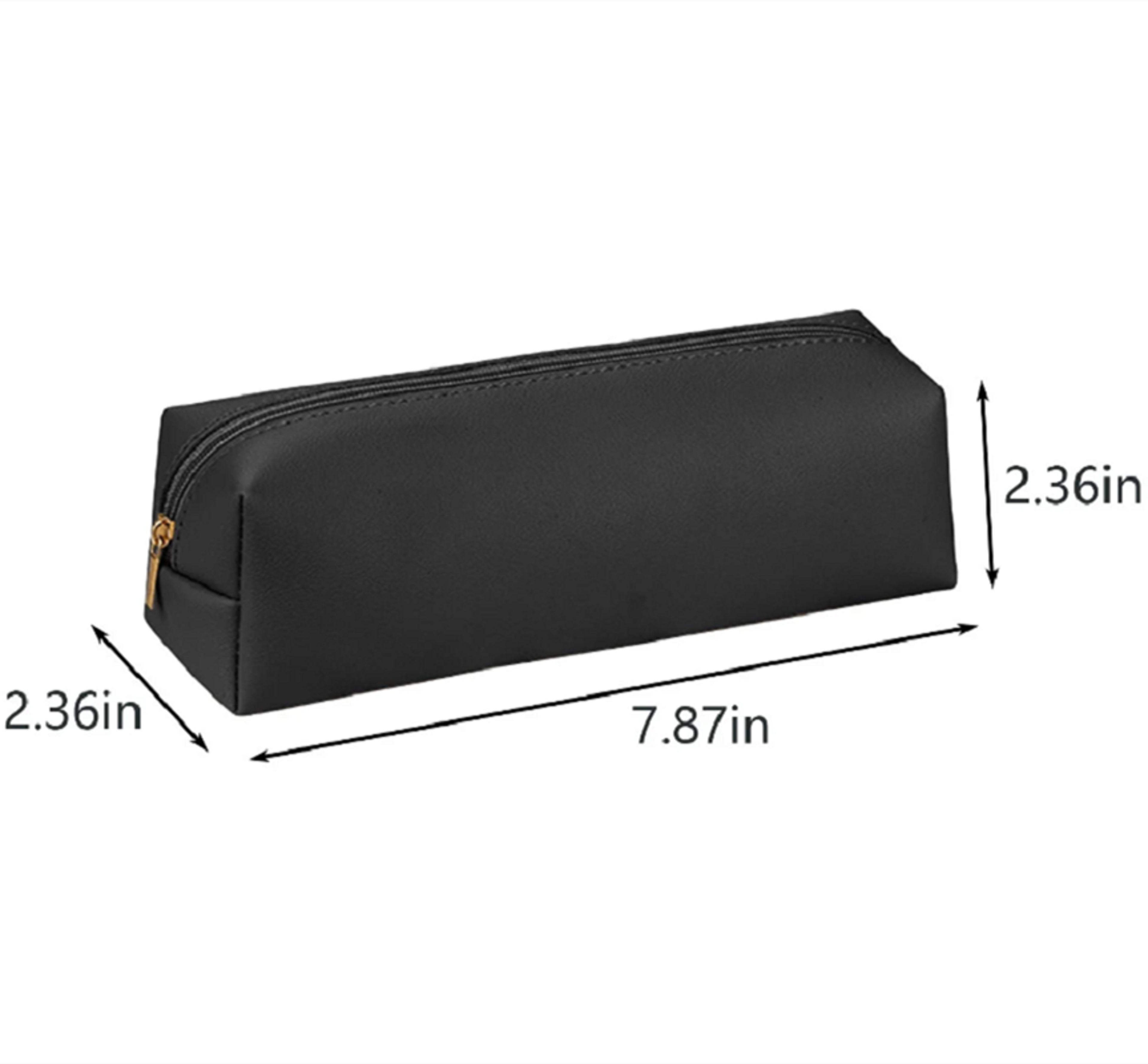 Large Capacity PU Leather Pencil Case With Zipper Storage Box For Students 5