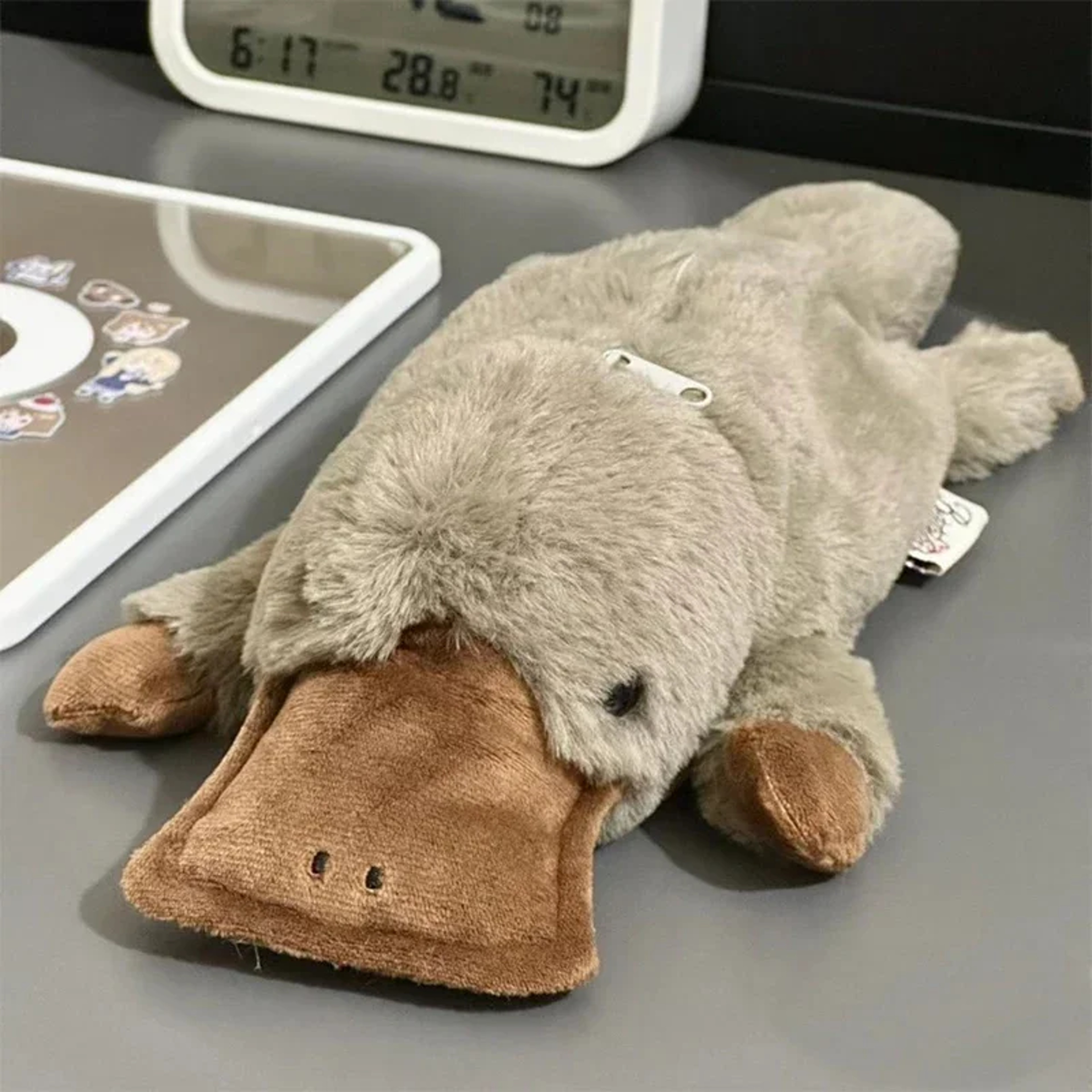 Cute Platypus Plush Pencil Case Large Capacity Storage Bag for School and Travel – view 4