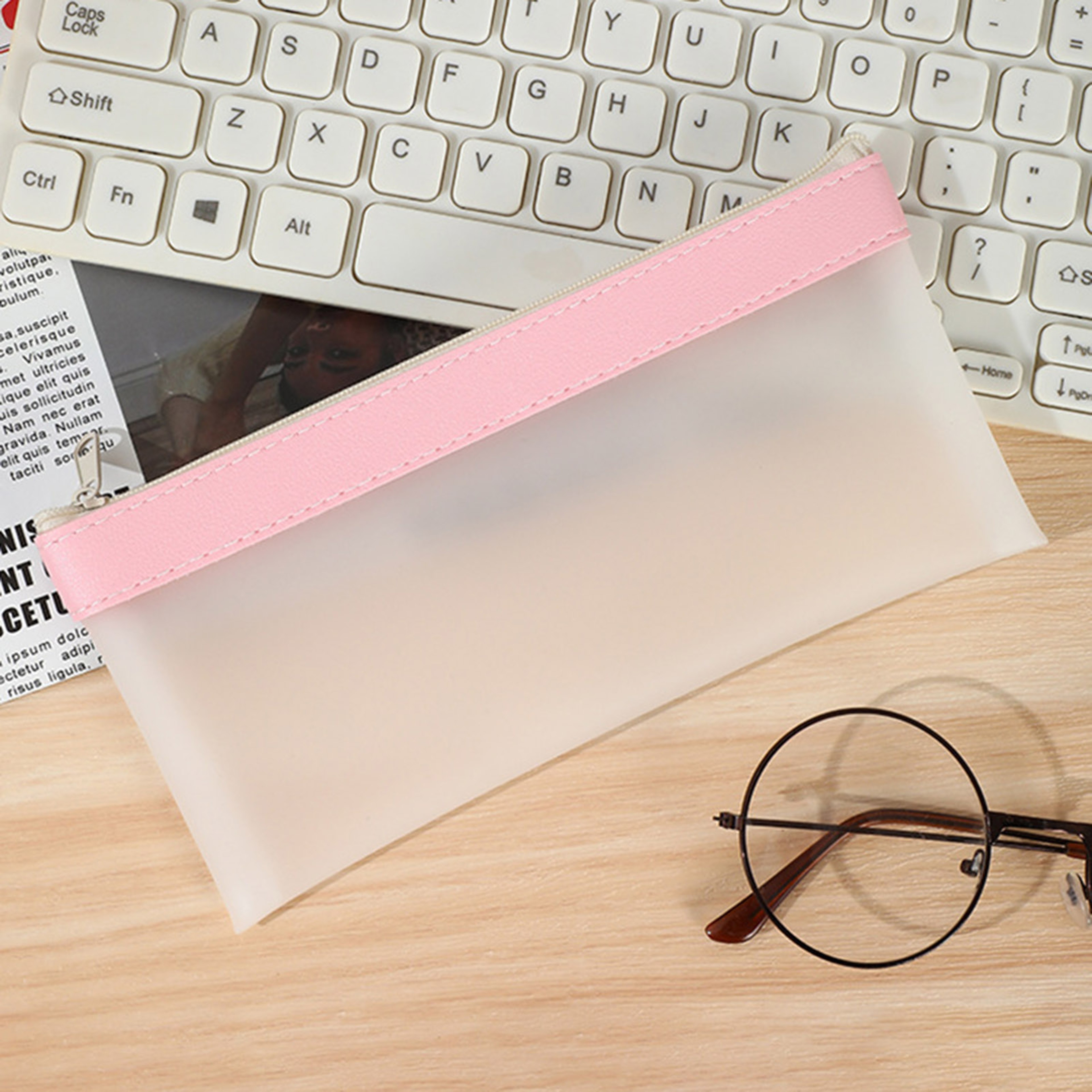 Transparent Frosted Pencil Case Large Capacity Stationery Organizer For School Office And Students 1