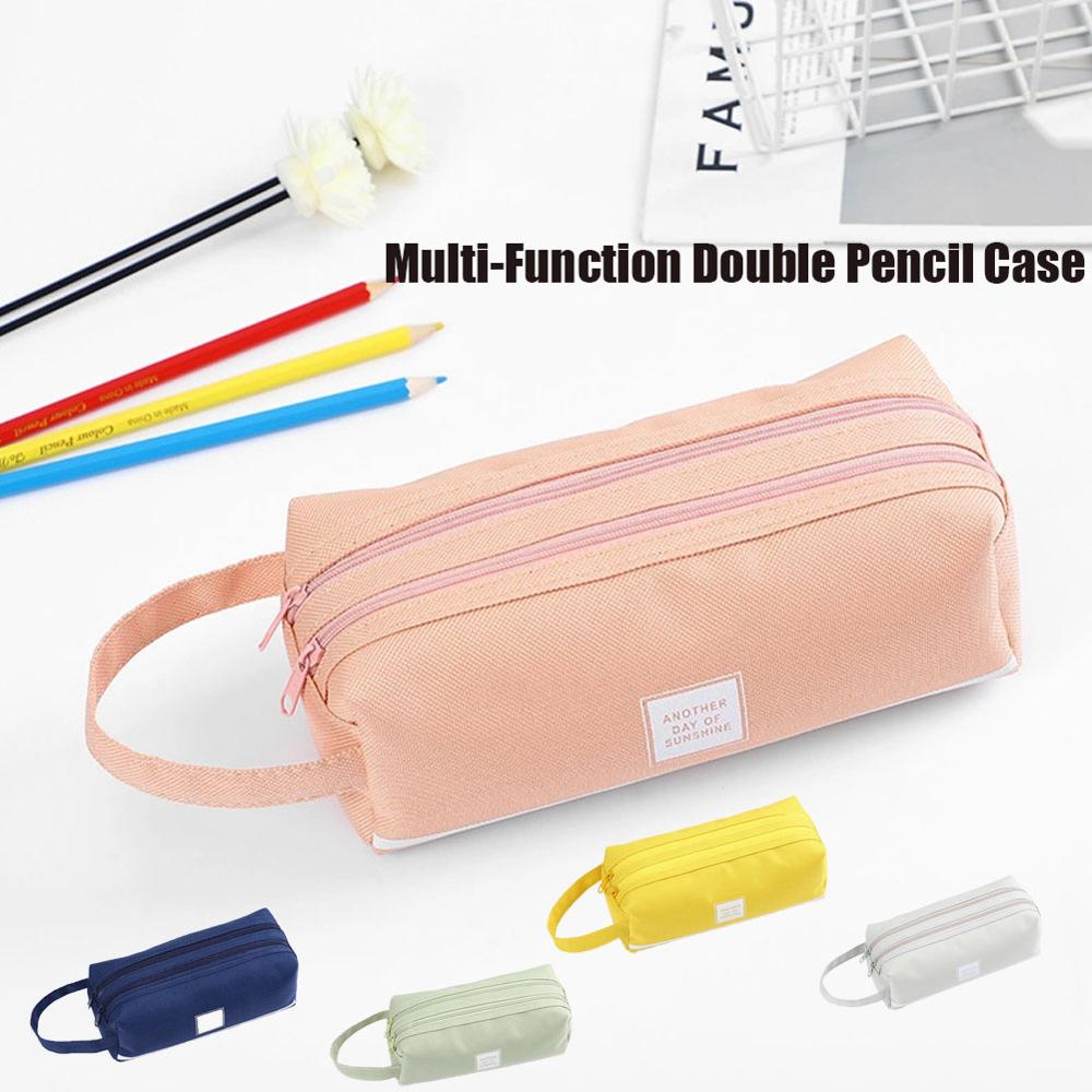 Large Capacity Pencil Case Organizer Bag With Handle For School Supplies 1