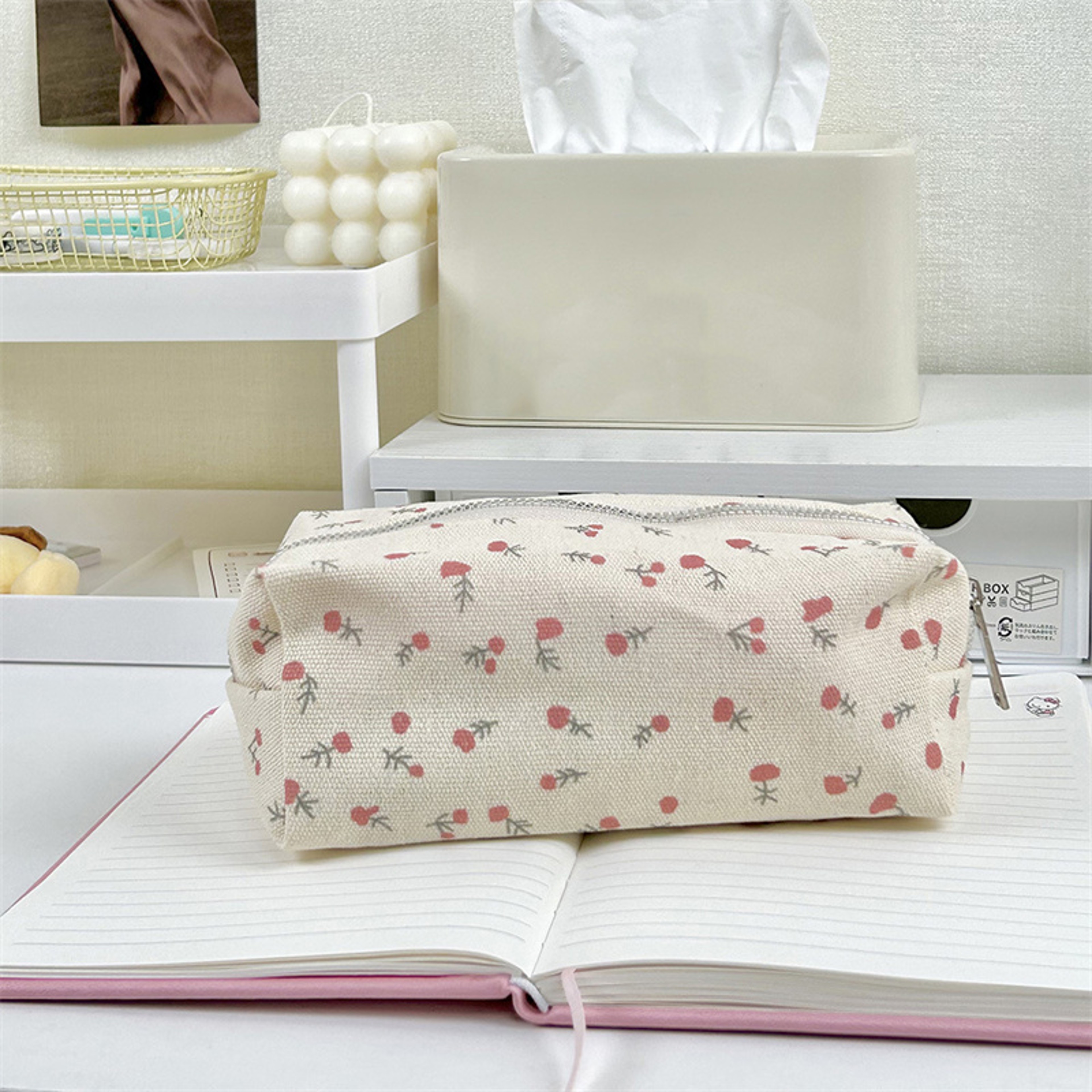 Floral Large Capacity Pencil Case Aesthetic Stationery Storage Bag For Students 1