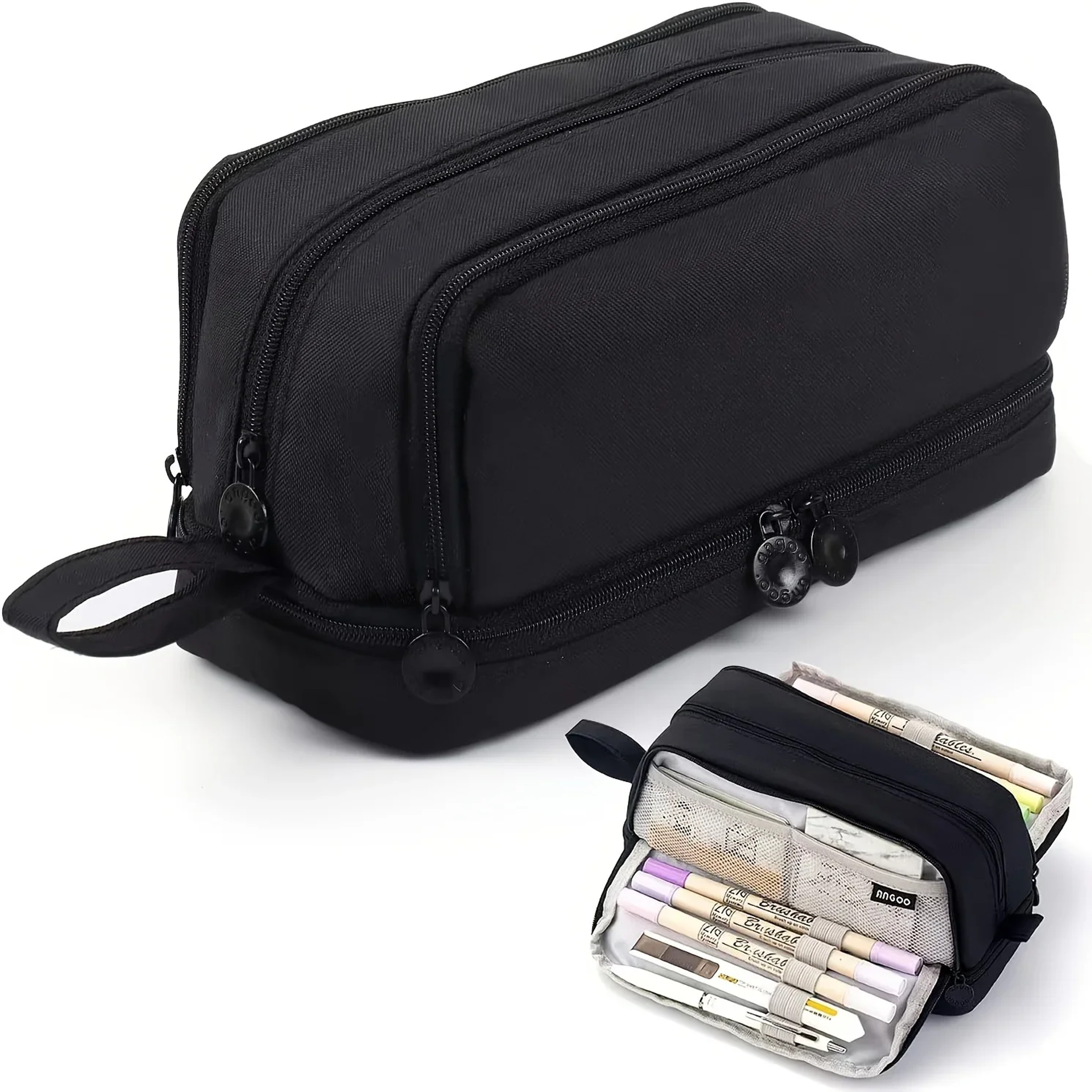 Large Capacity Oxford Cloth Pencil Case Portable School And Office Organizer 8