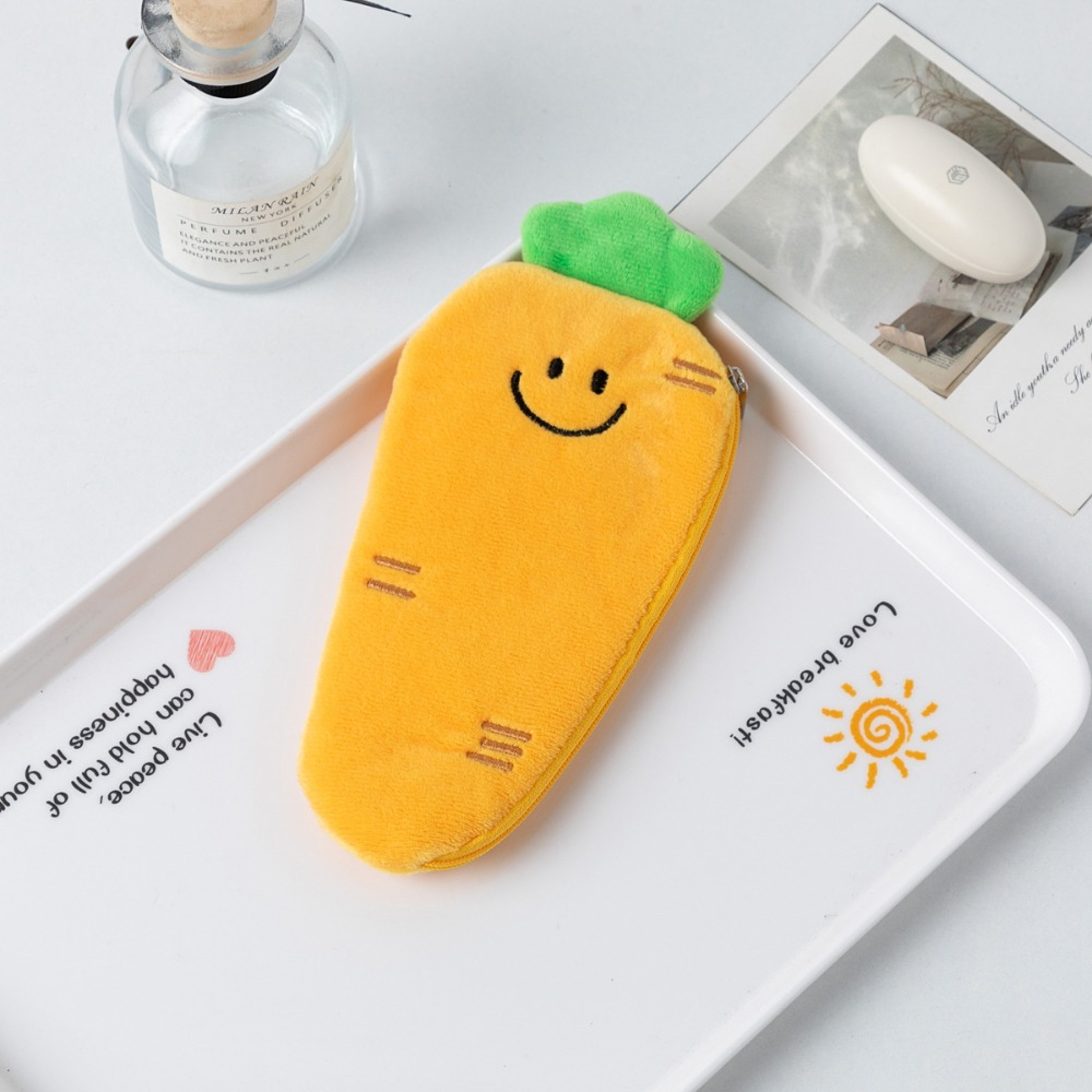 Cute Cartoon Plush Pencil Case Portable Zipper Pen Bag For School Office And Gifts 7