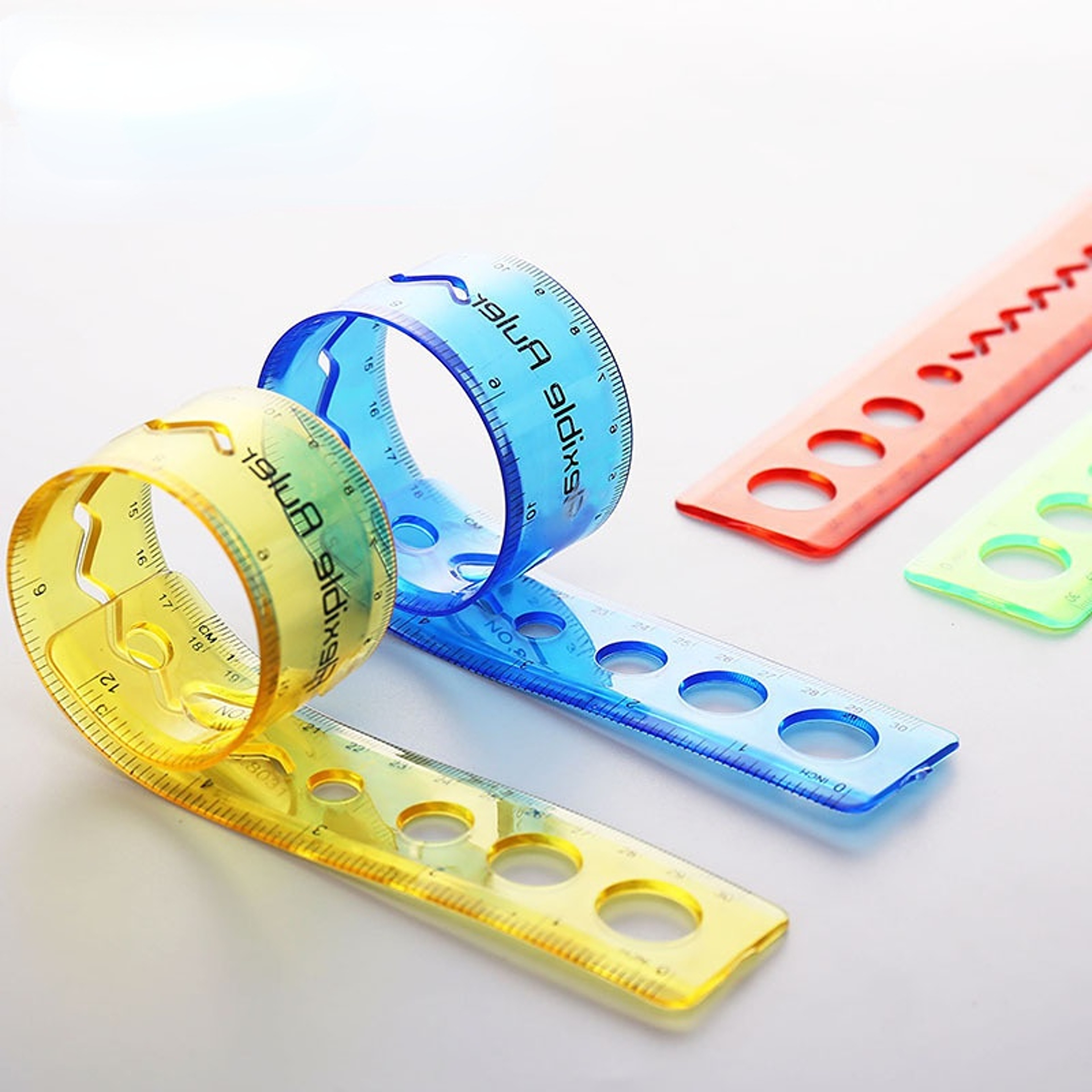 Flexible Soft Ruler Colorful Plastic Ruler Set For Students Drawing And Crafts 0