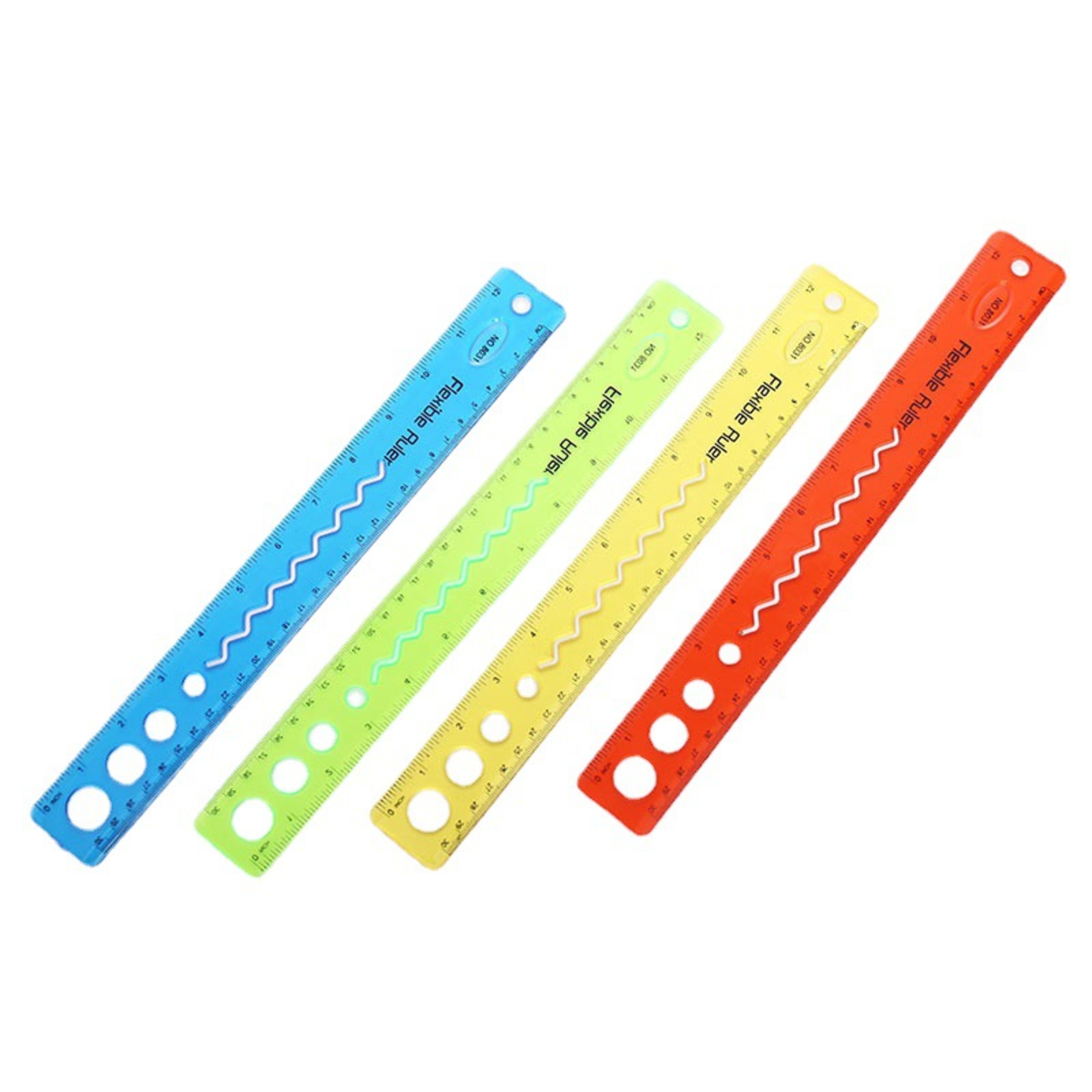 Flexible Soft Ruler Colorful Plastic Ruler Set For Students Drawing And Crafts 4