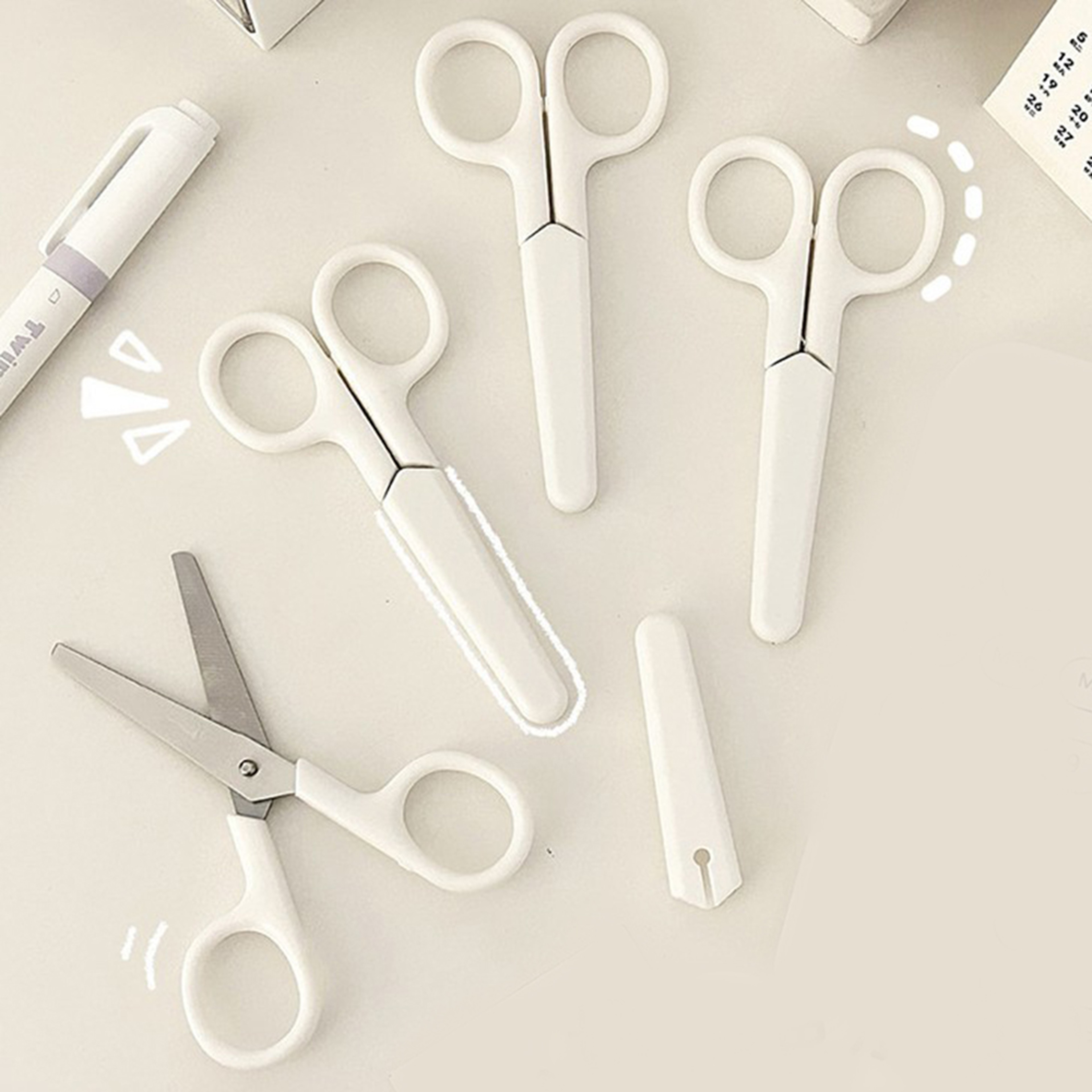 Creamy Safety Scissors for Kids School Students with Safe Edges and Anti Slip Grip – view 6