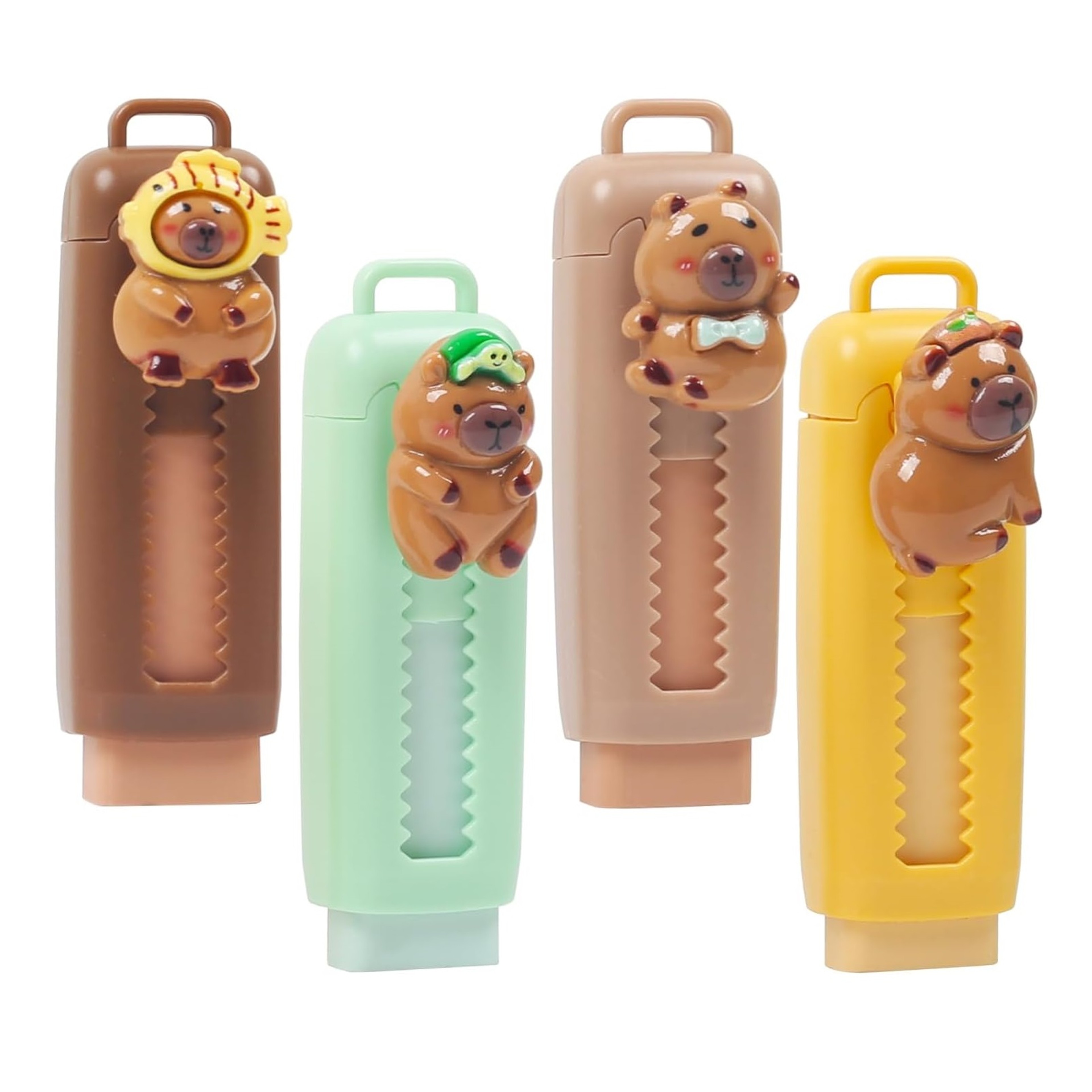 Capybara Eraser Set Cute Cartoon School Stationery Drawing Erasers For Kids Students 0
