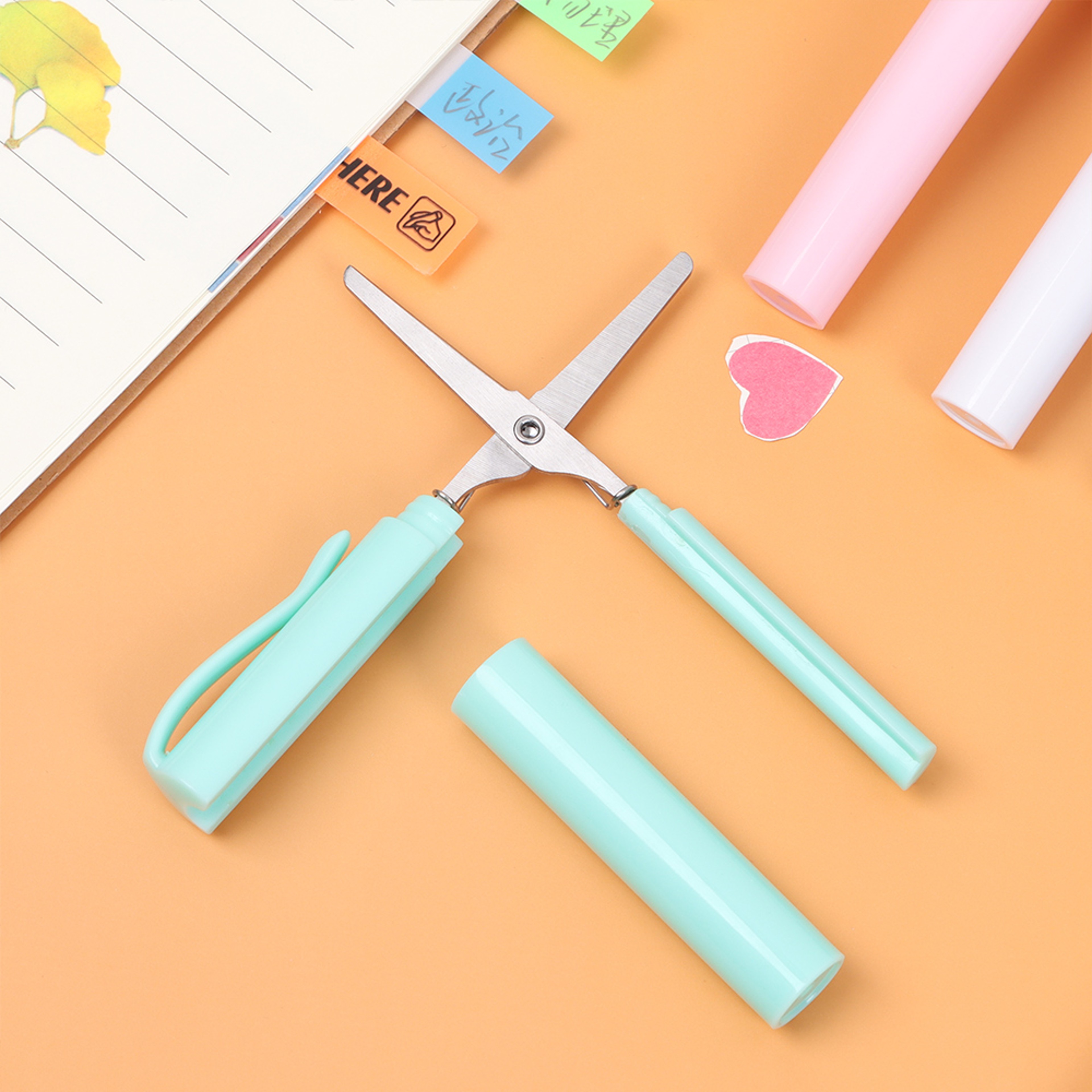 Portable Pen Shape Folding Scissors Mini Paper Cutting Tool For DIY Crafts School Office Use 5