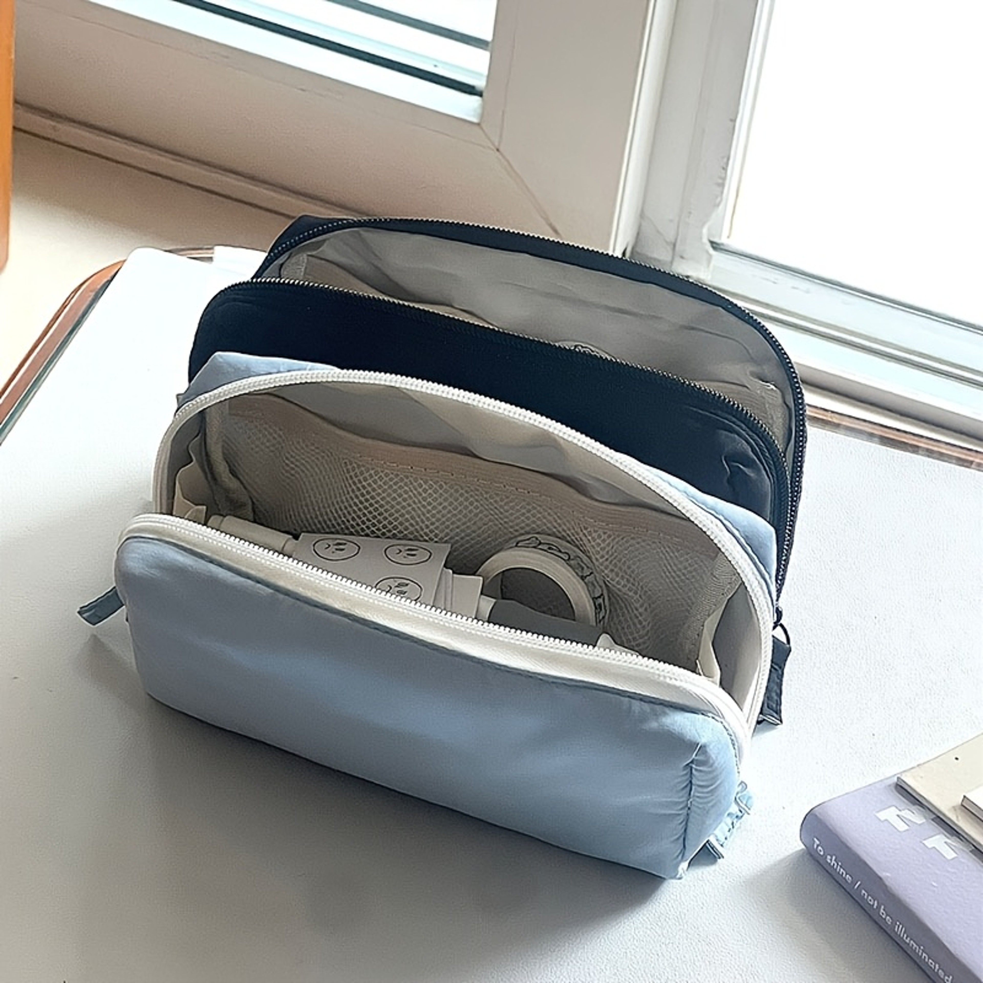 Pillow Shape Pencil Case Multi Layer Stationery Bag For Students And Office Supplies 1