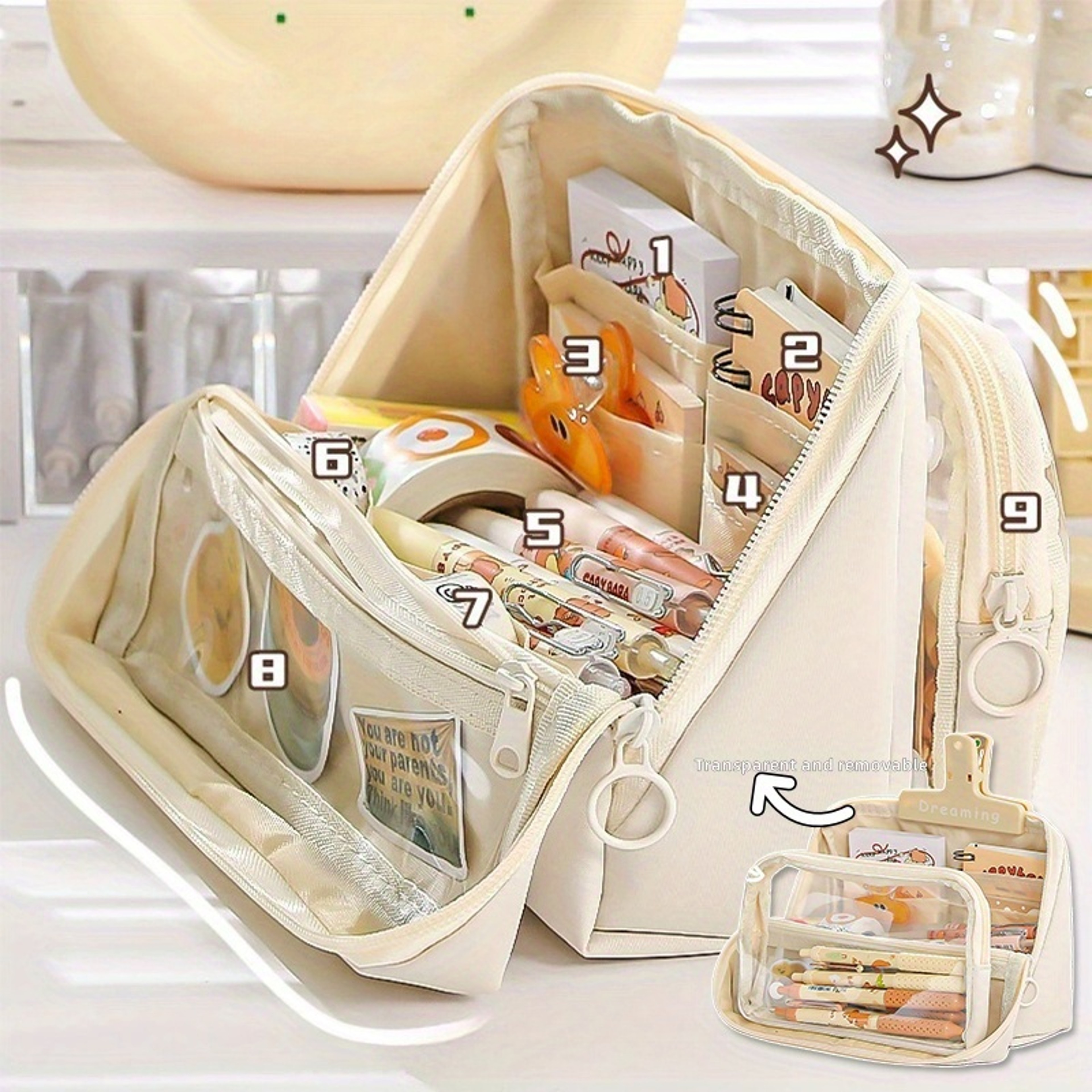 Nine Compartment Large Capacity Pencil Case Organizer 0