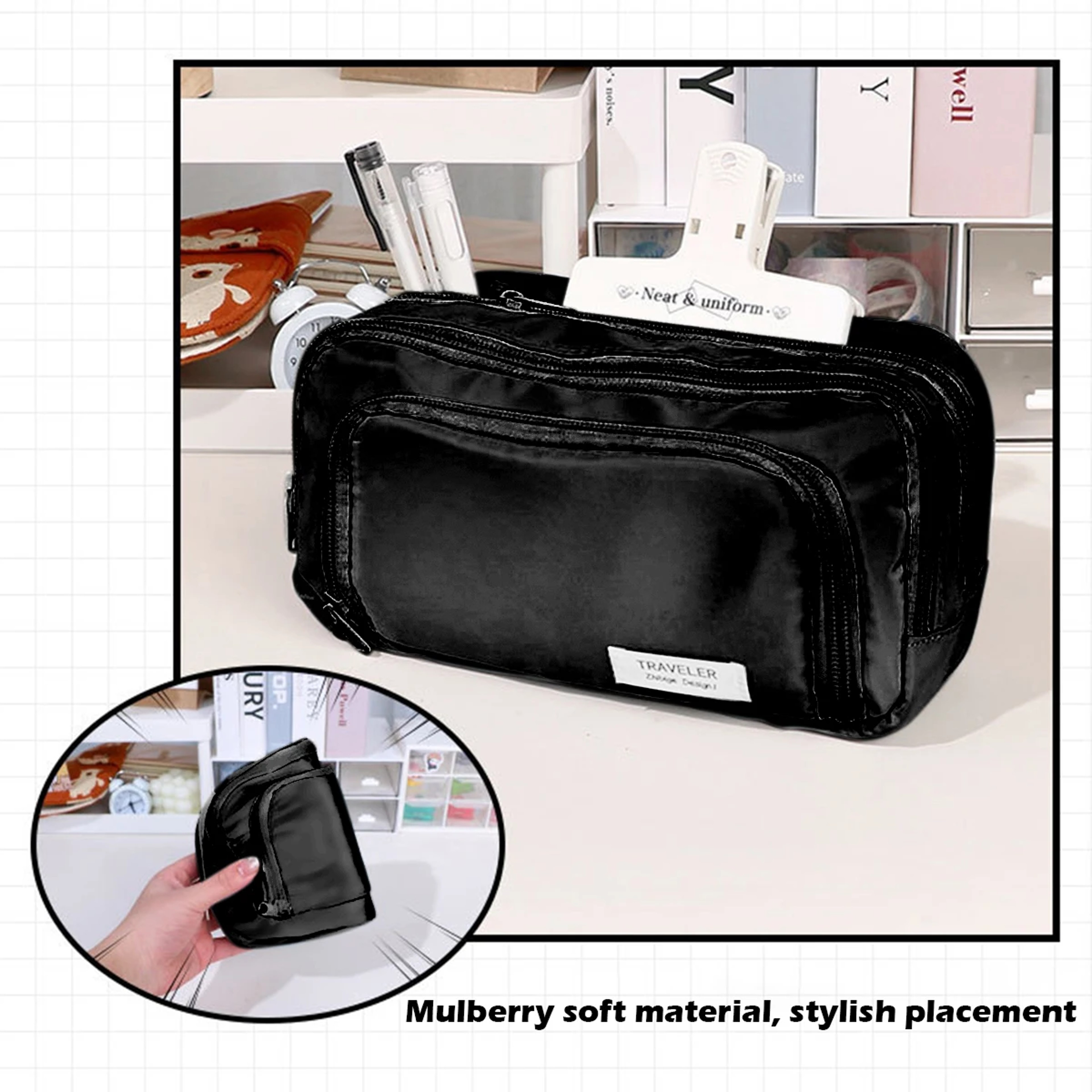Cute Multi Layer Large Capacity Pencil Case Organizer 4