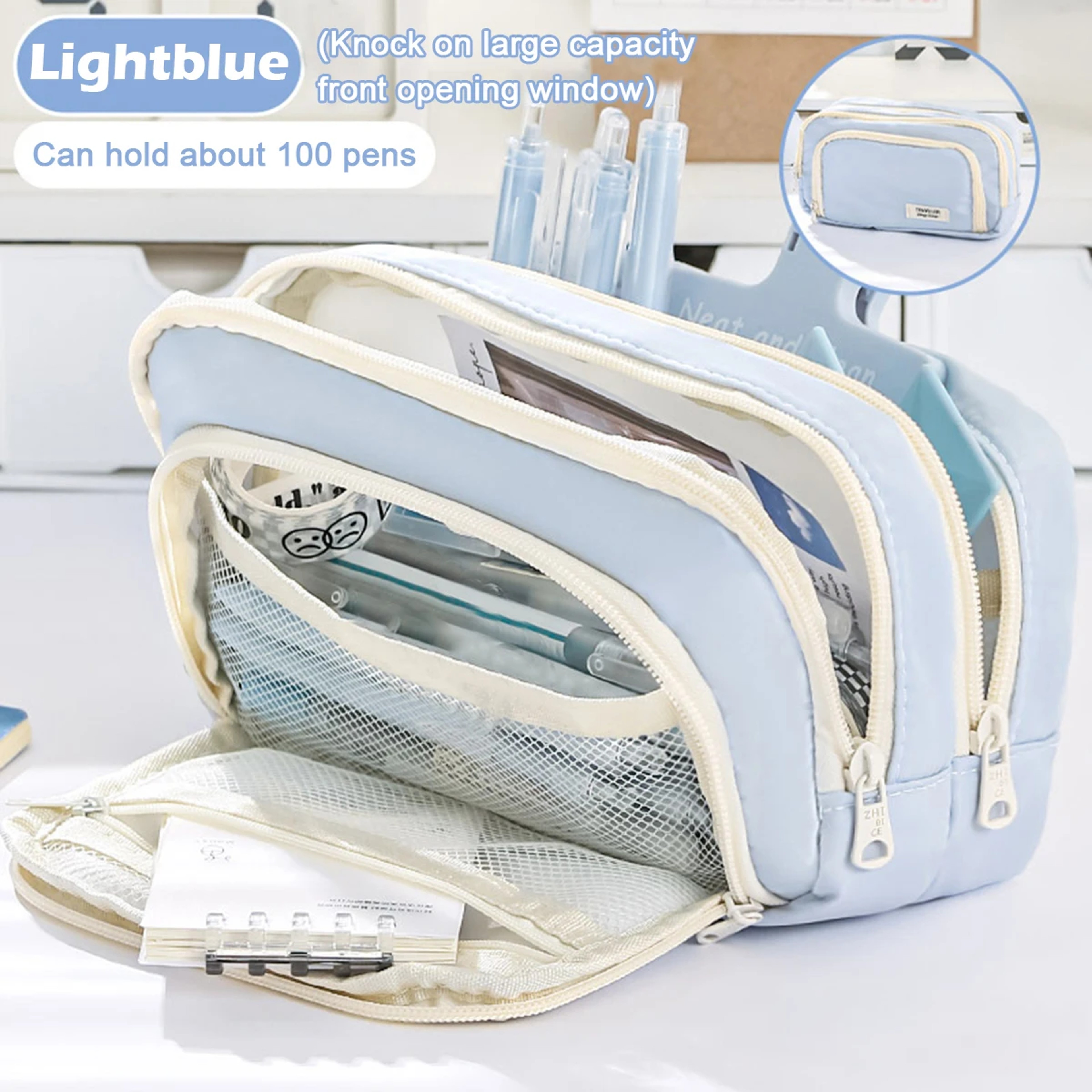 Cute Multi Layer Large Capacity Pencil Case Organizer 7