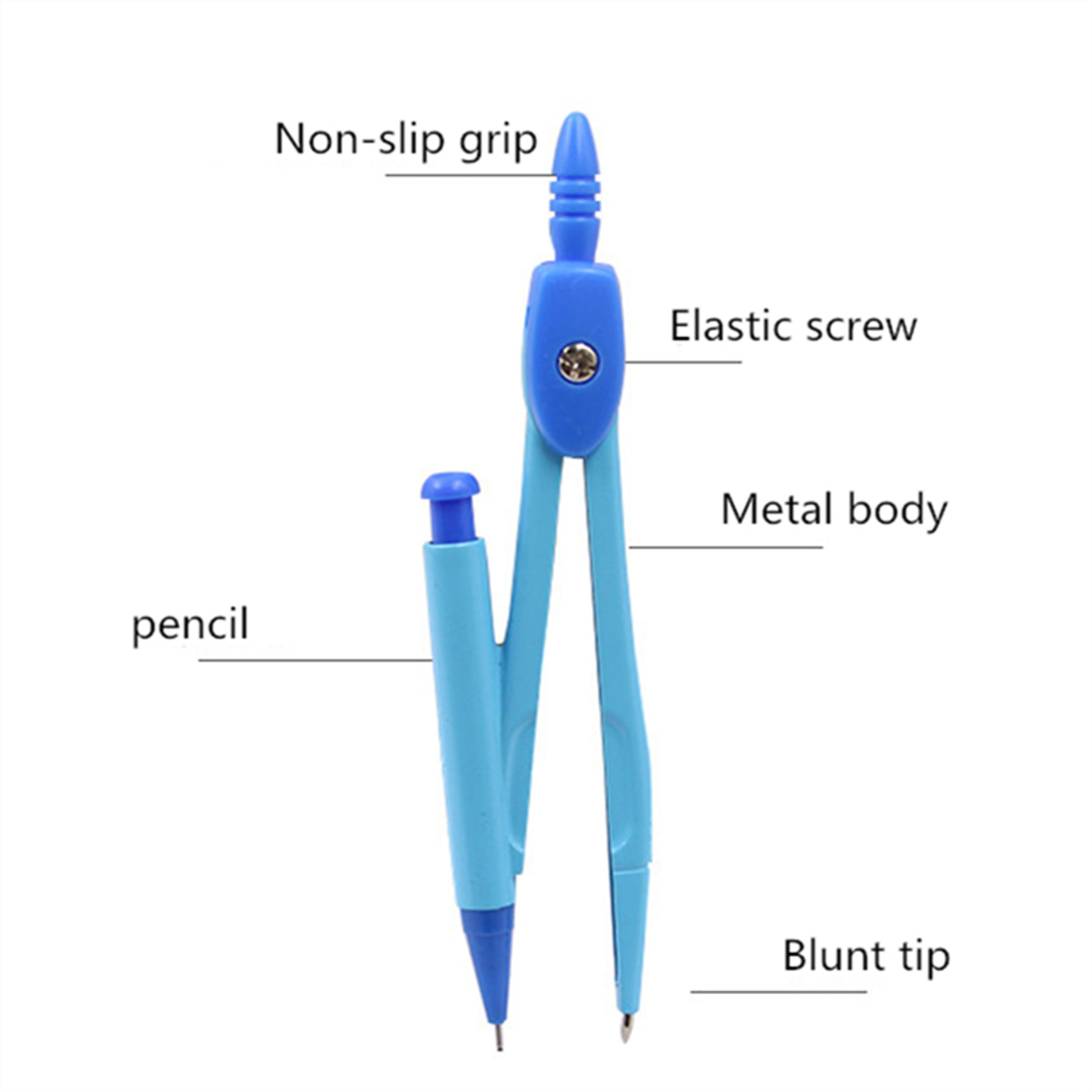 Precision Metal Compass for Students with Spare Pencil Lead Geometry Drawing Tool – view 4