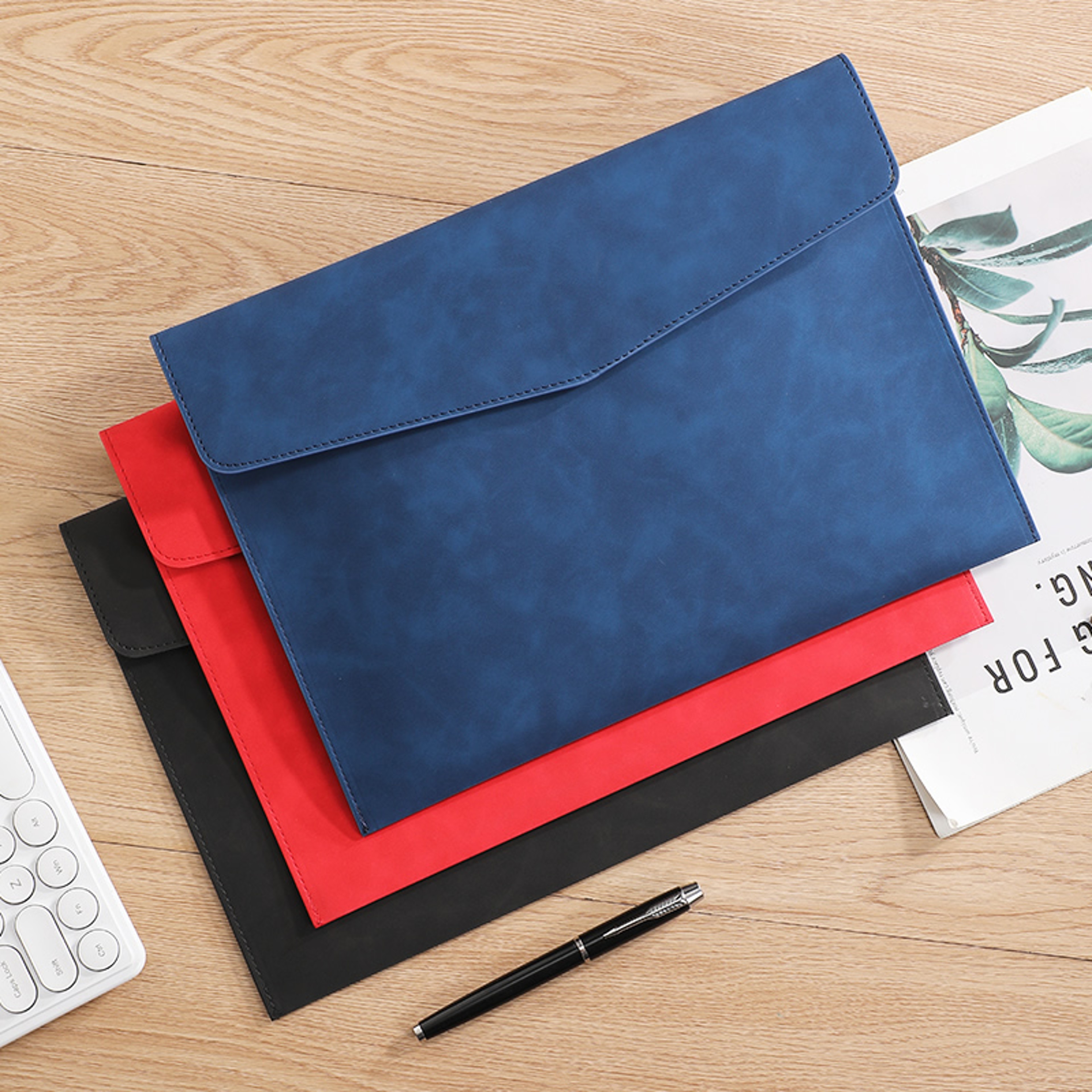 Premium PU Leather Document Bag Stylish File Folder Organizer For Office Travel And Daily Storage 0