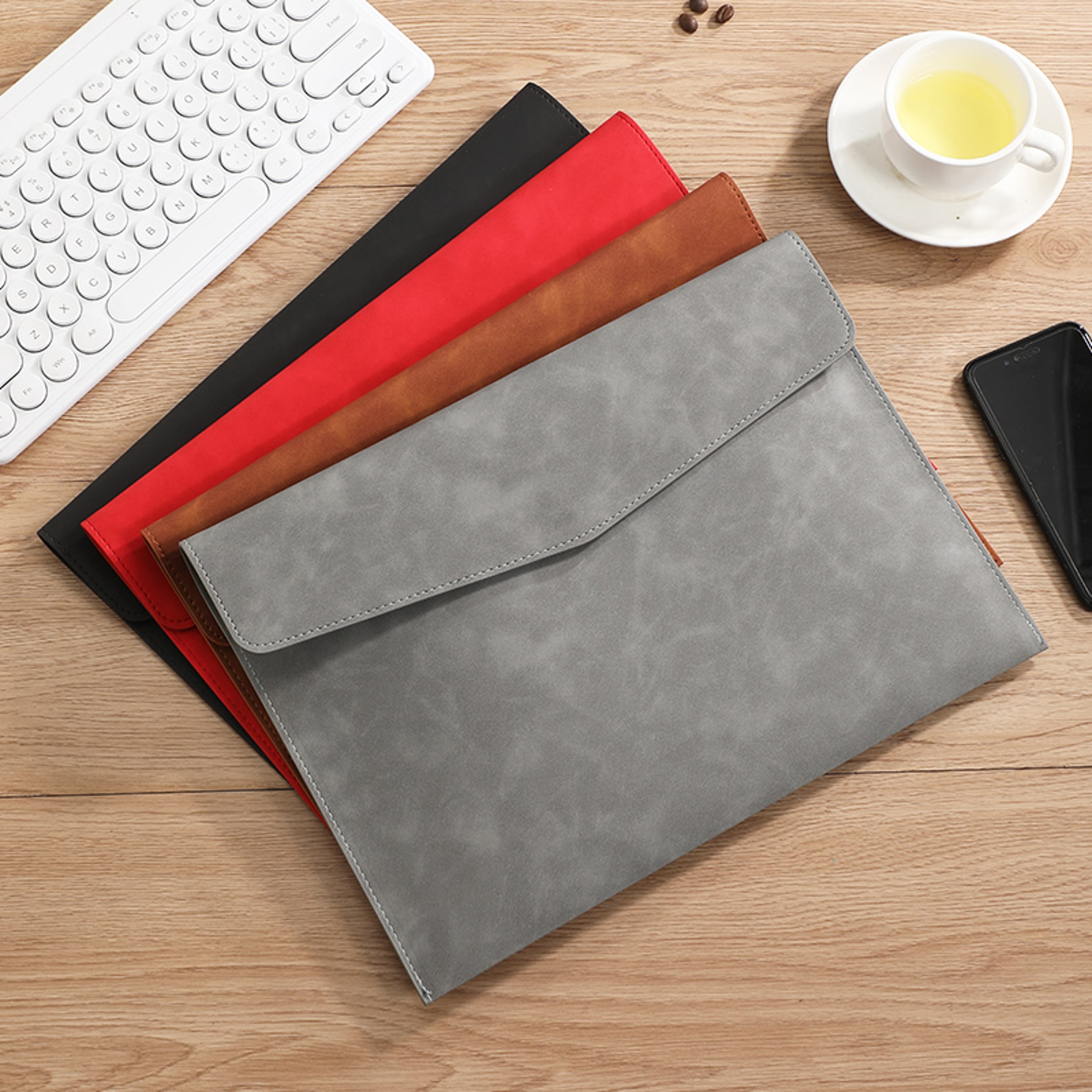Premium PU Leather Document Bag Stylish File Folder Organizer For Office Travel And Daily Storage 2