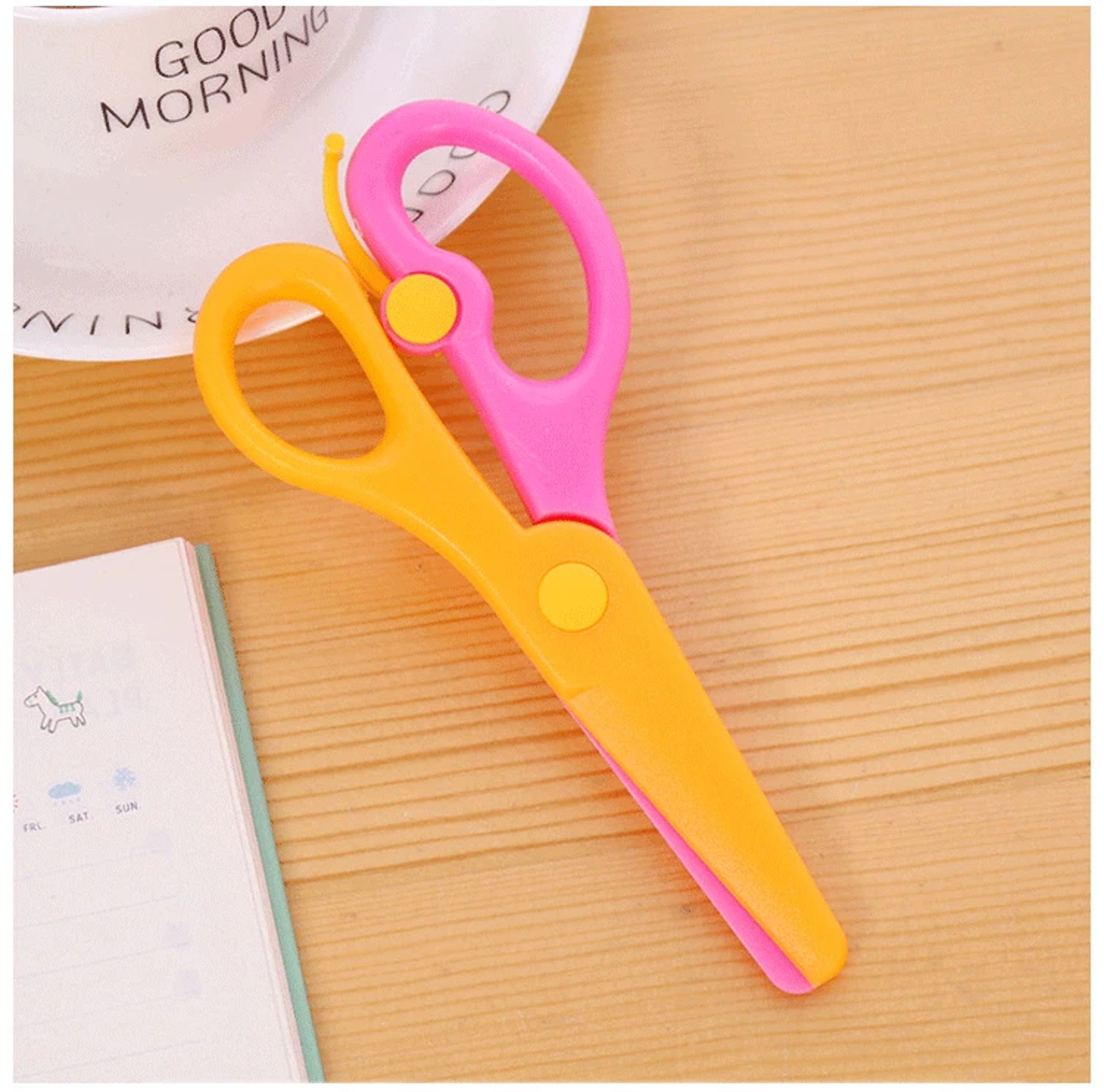 Kids Safety Scissors Non Toxic Smooth Edge Craft Scissors For School DIY Art Projects 7