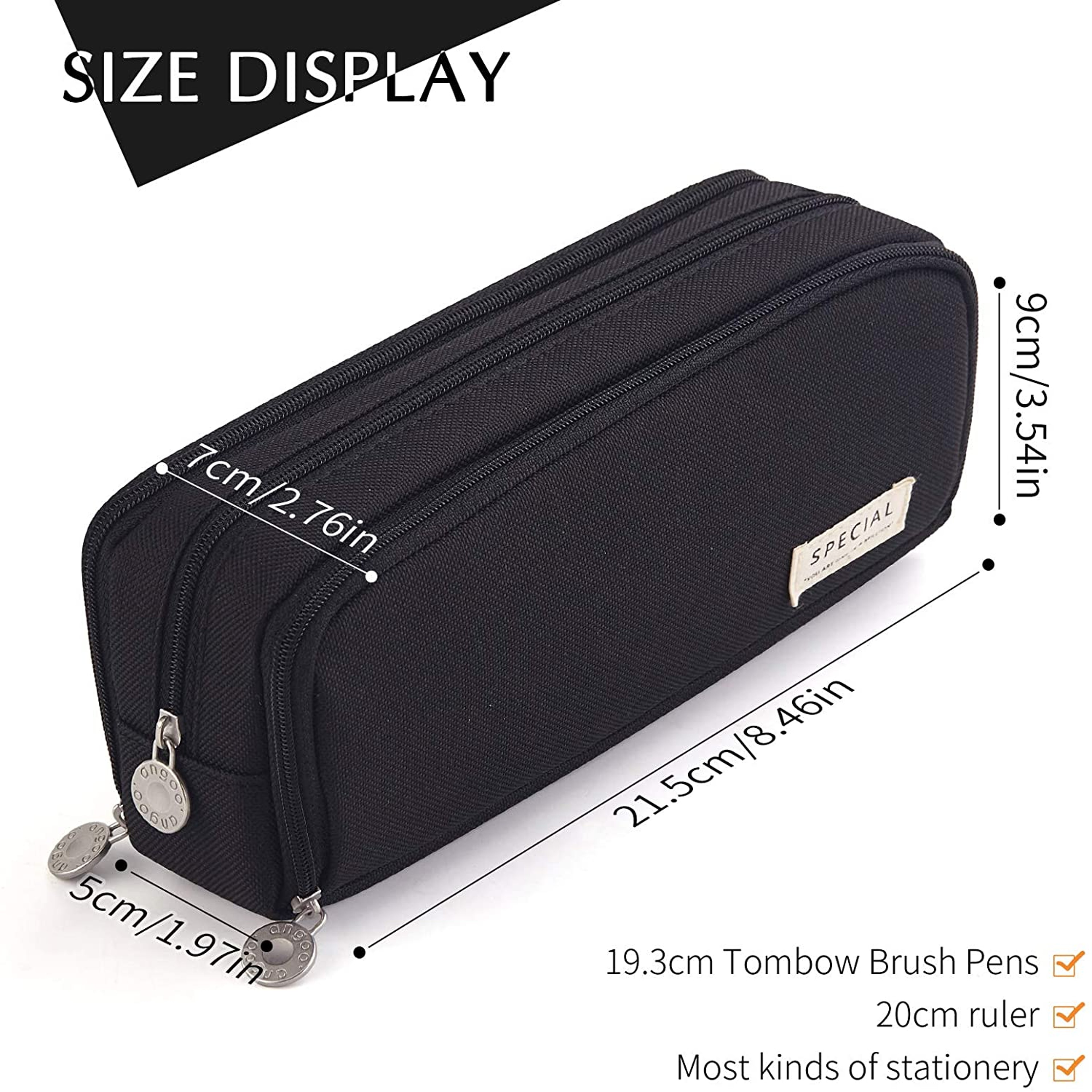 Cute Large Capacity Pencil Case Compartment Aesthetic Stationery Organizer 4