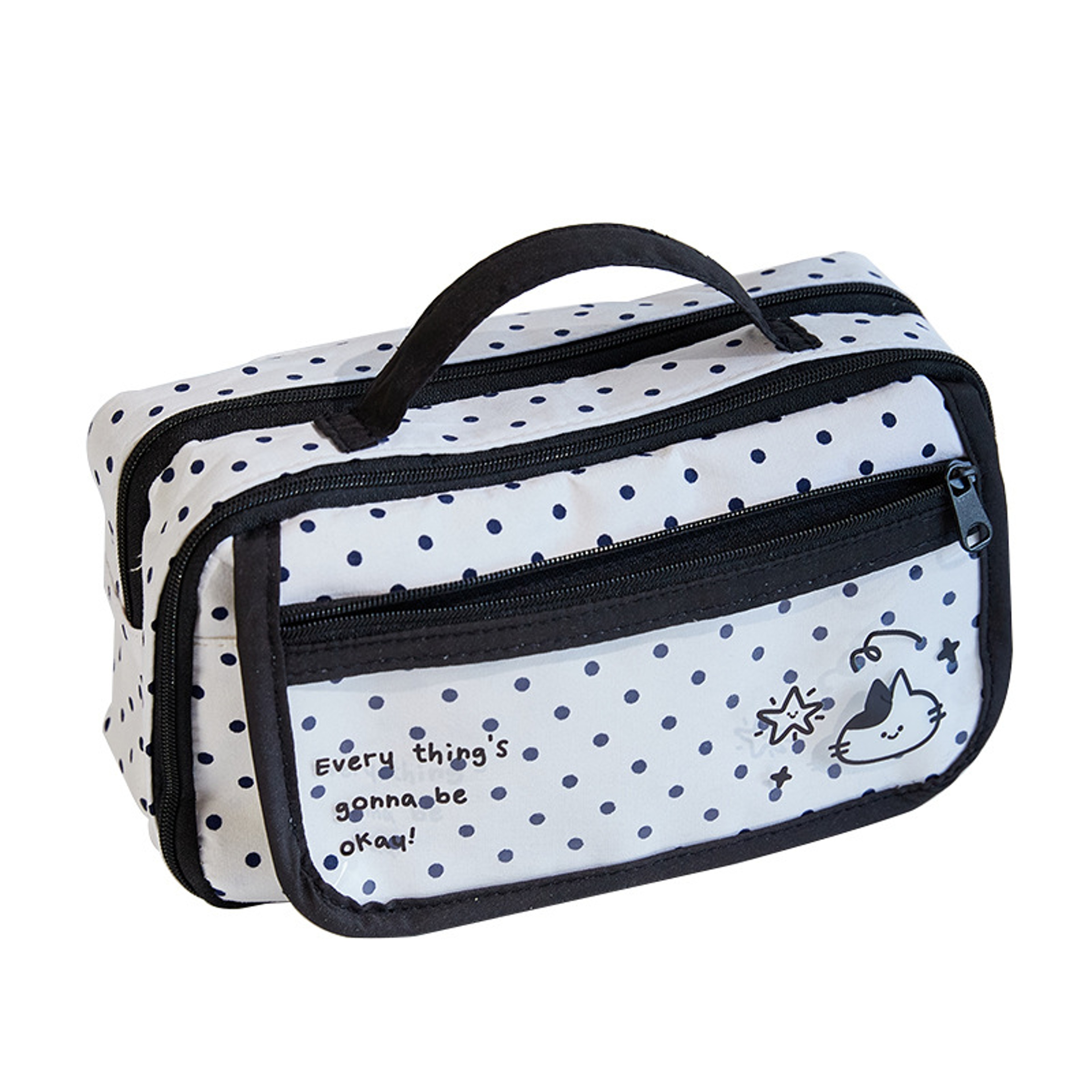 Polka Dot Aesthetic Ita Bag Pencil Case & Large Capacity Stationery Organizer – view 6