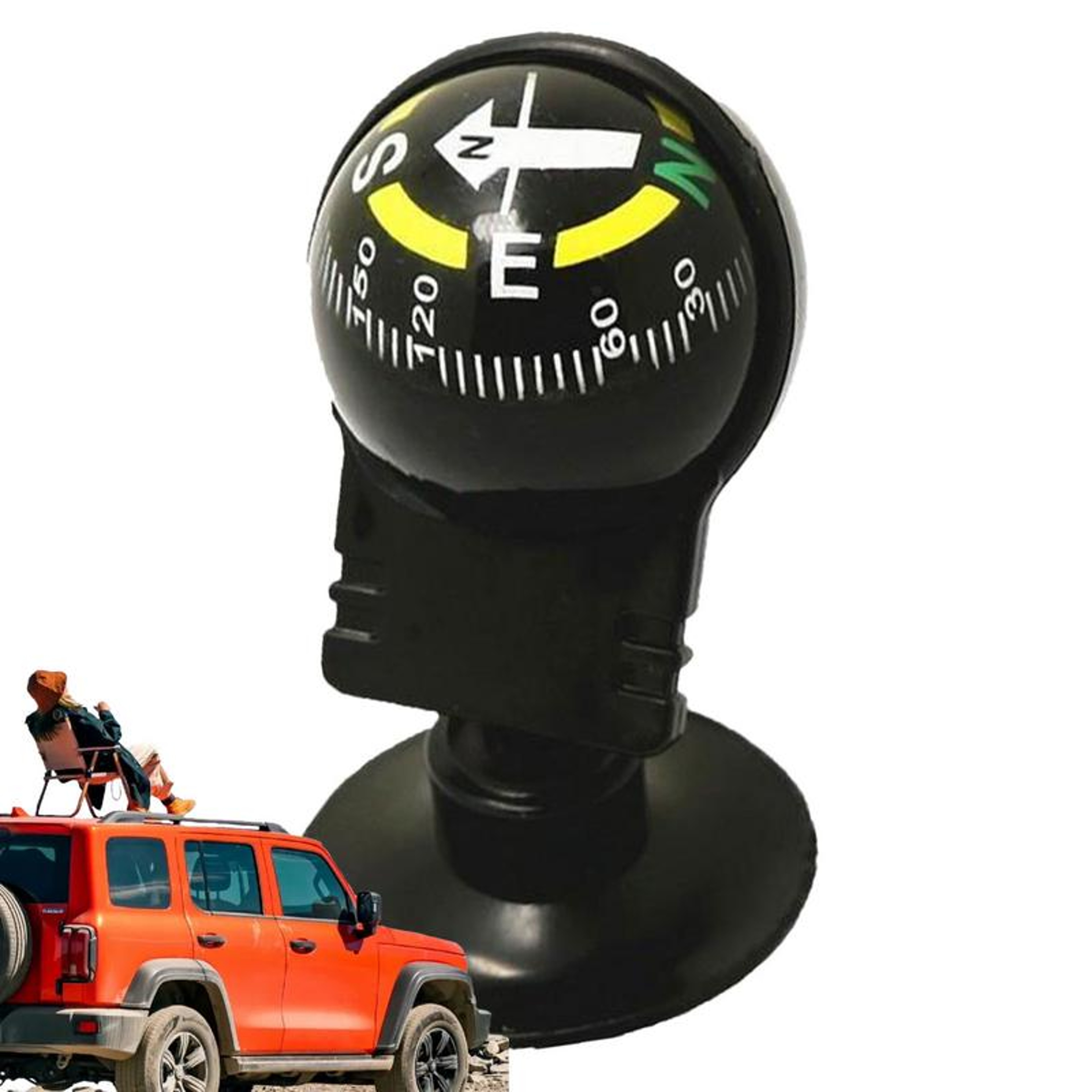 Precision Car Dashboard Compass Adjustable Automotive Navigation Tool – view 1