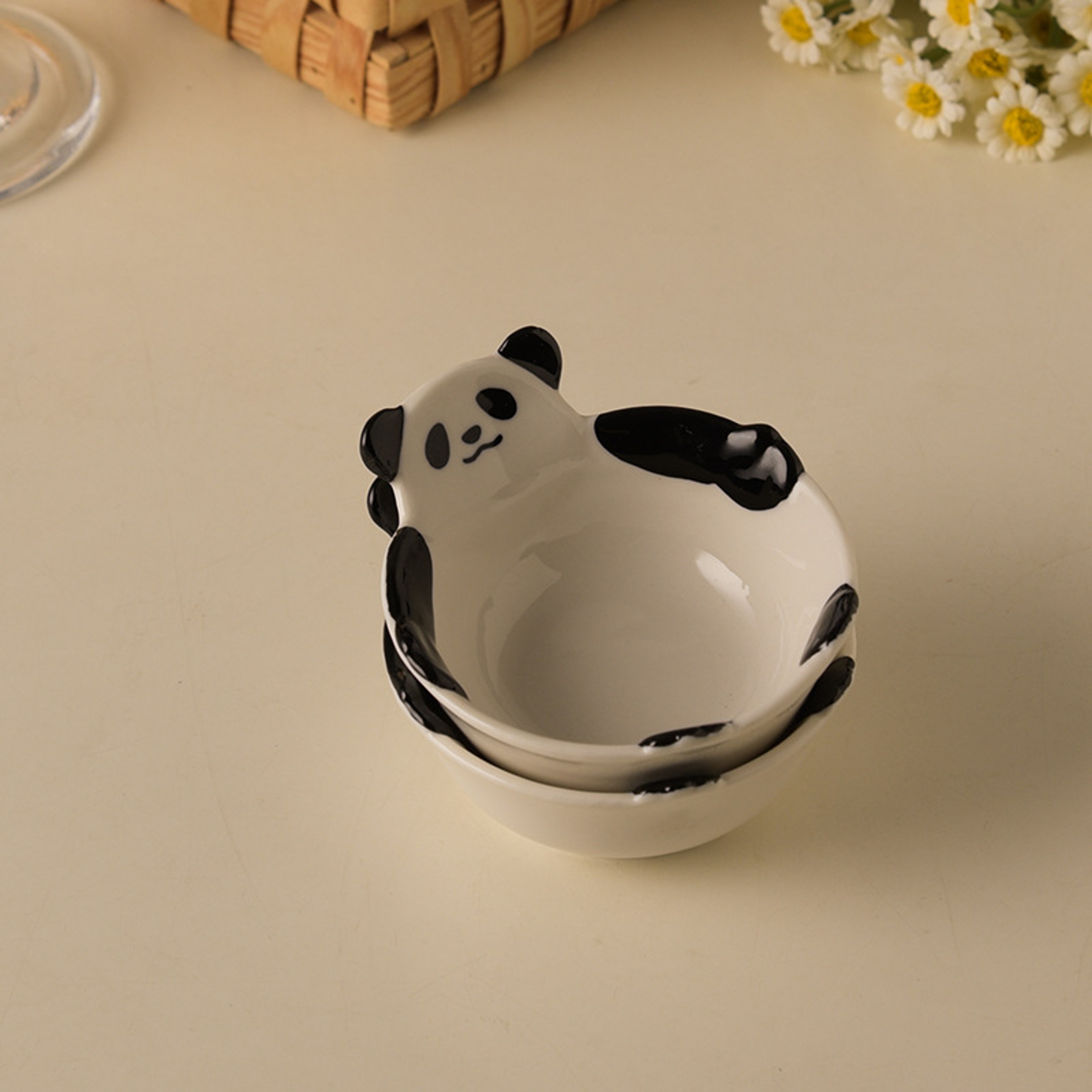 Cute Panda Ceramic Dipping Dish Small Sauce Bowl for Dumplings Vinegar Hot Pot Seasoning – view 3
