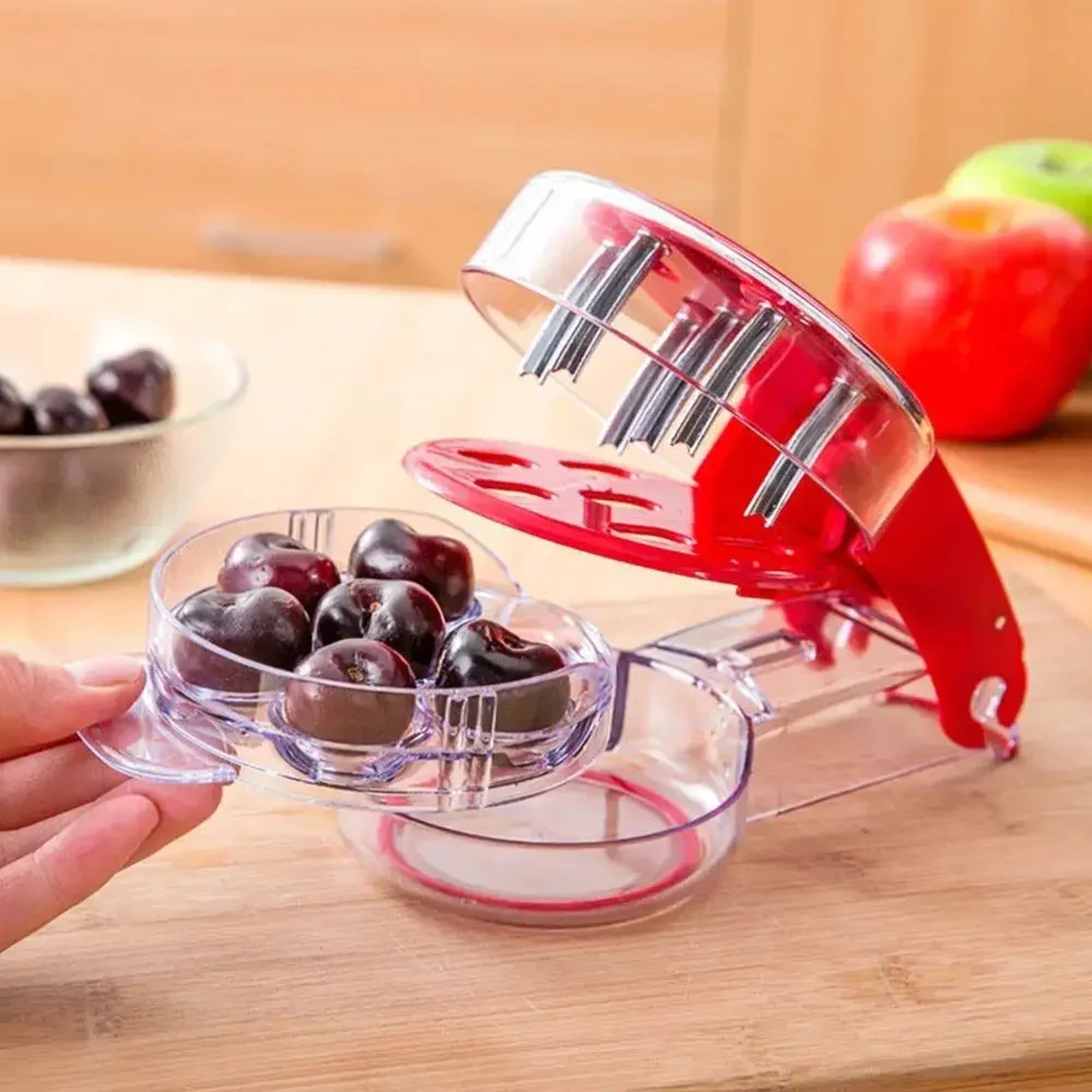 Stainless Steel Cherry Pitter Tool Hole Handheld Fruit Corer Remover 1