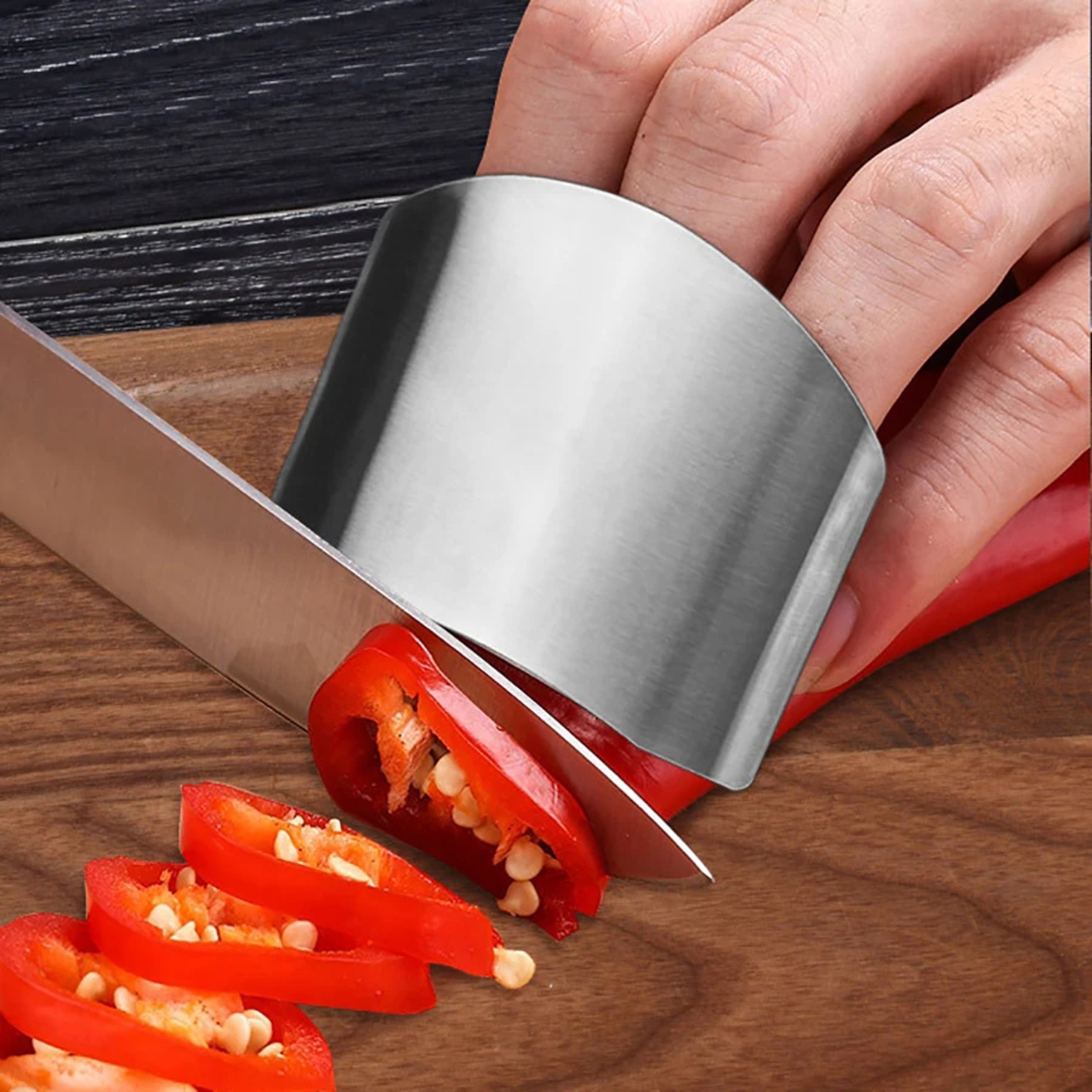 Stainless Steel Finger Protector for Kitchen Cutting Safety Vegetable Slicer Guard – view 2