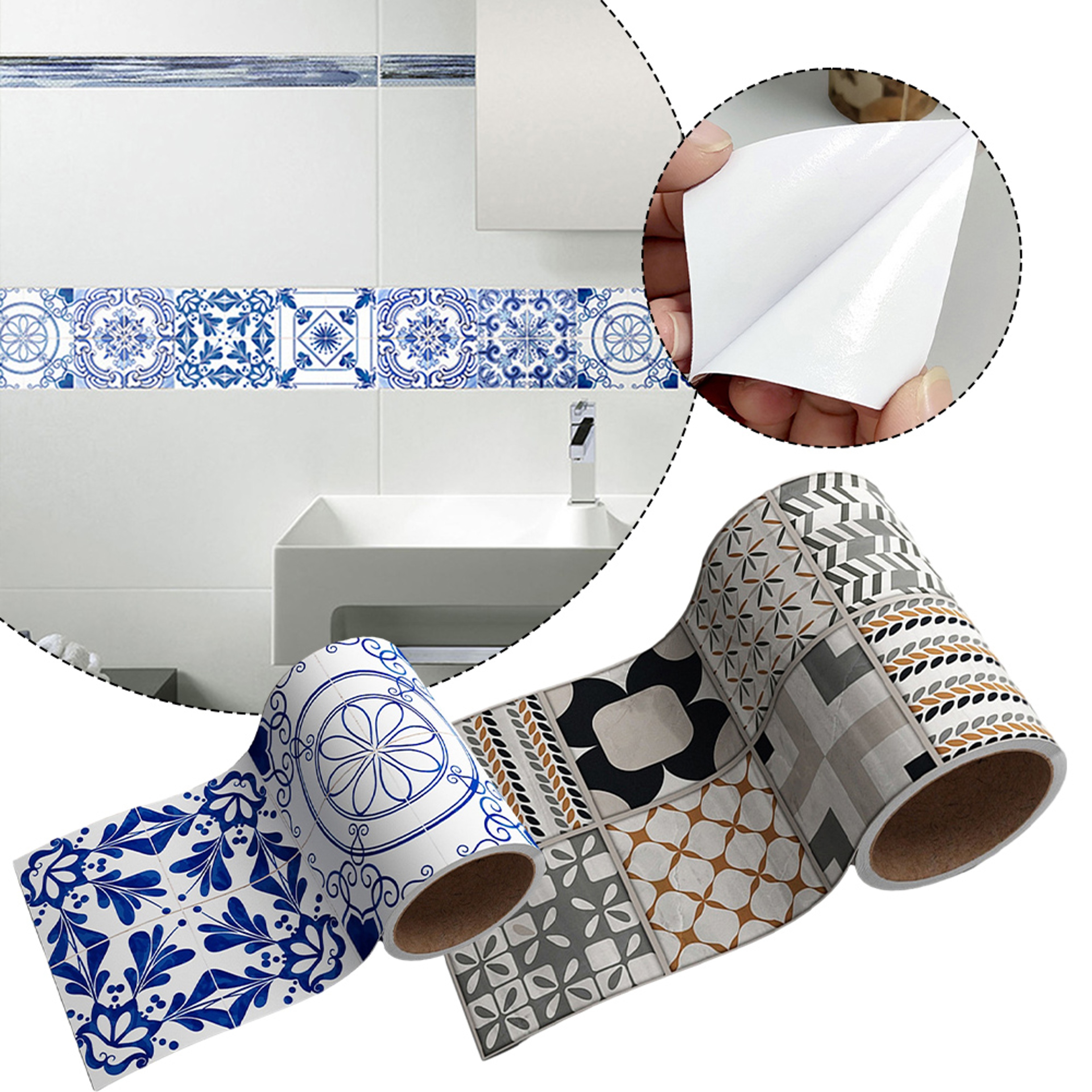 Waterproof Bathroom Wall Line Sticker Self Adhesive Peel And Stick Tile Border Decor 0