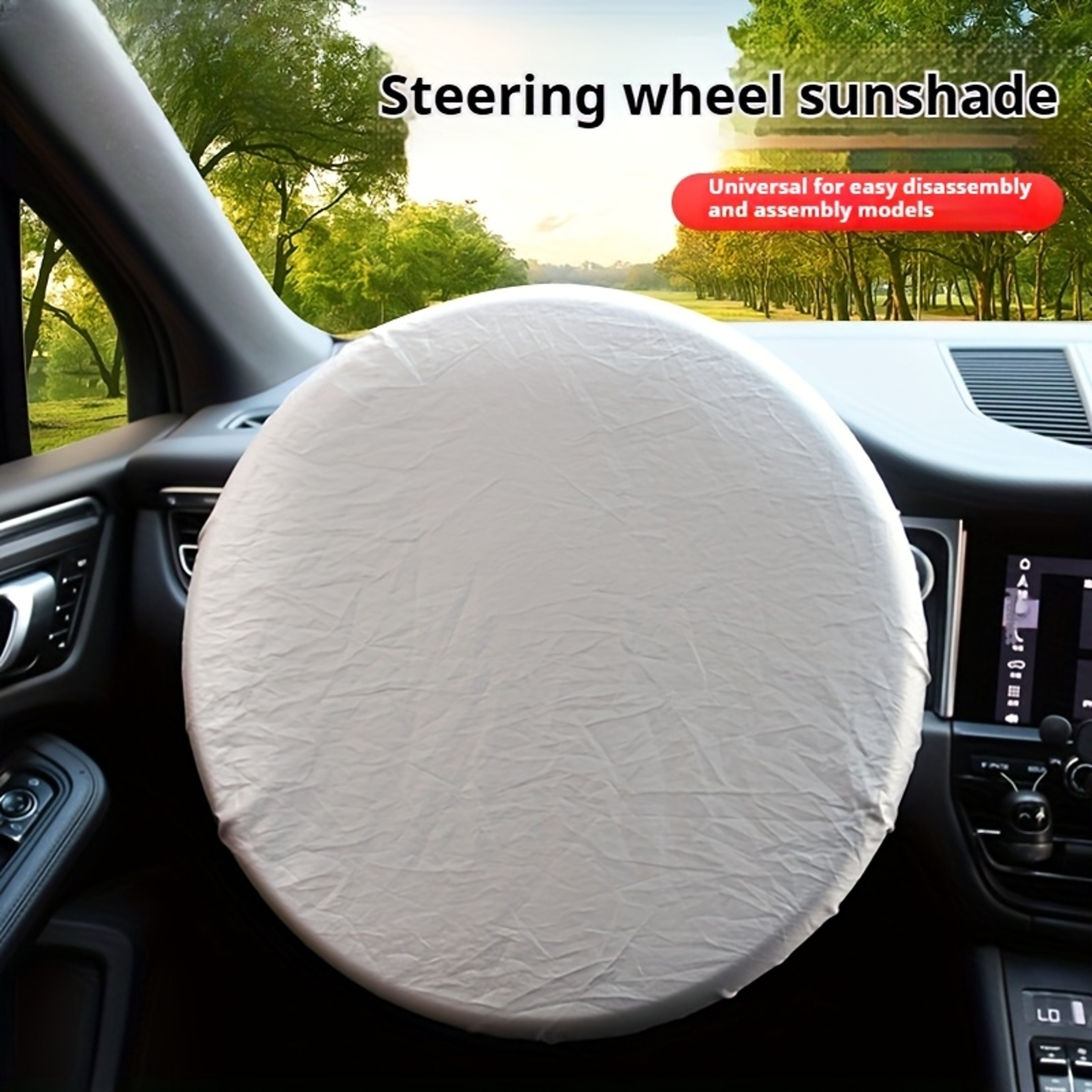 Universal Car Steering Wheel Cover Sunshade Heat Insulation Anti UV Protector – view 7
