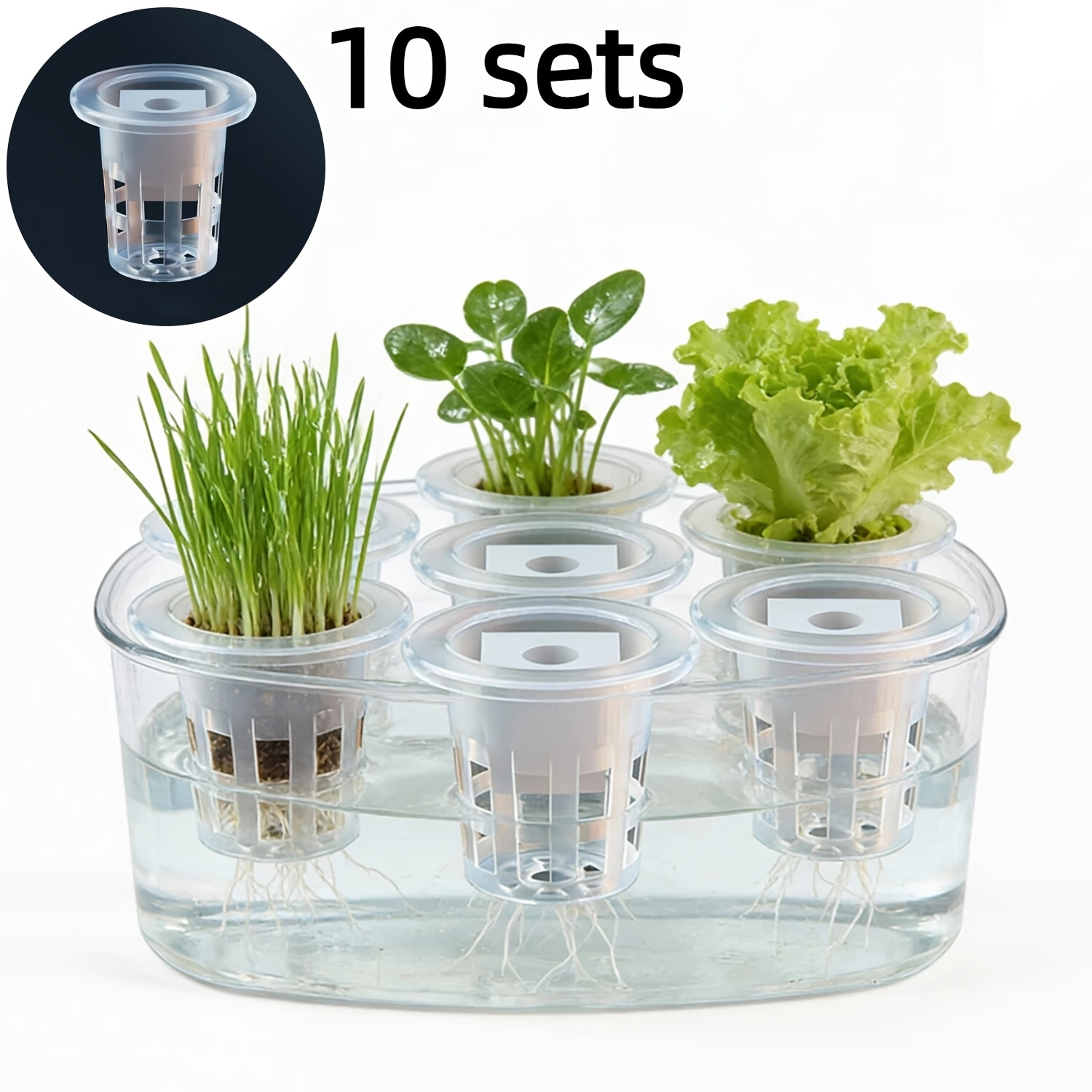 Hydroponic Seedling Basket Kit with Seed Sponges for Indoor Plant Growing – view 2