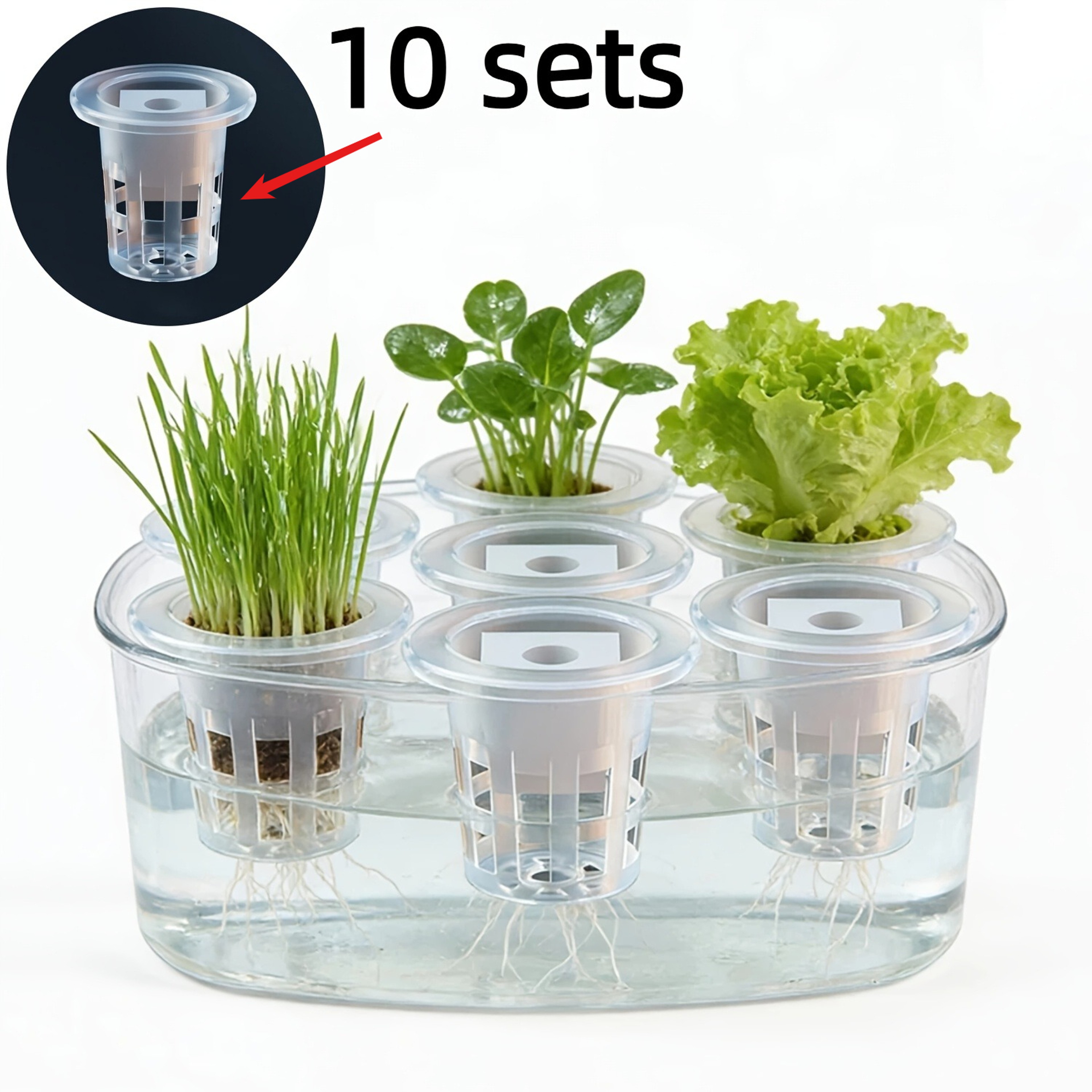 Hydroponic Seedling Basket Kit with Seed Sponges for Indoor Plant Growing – view 7