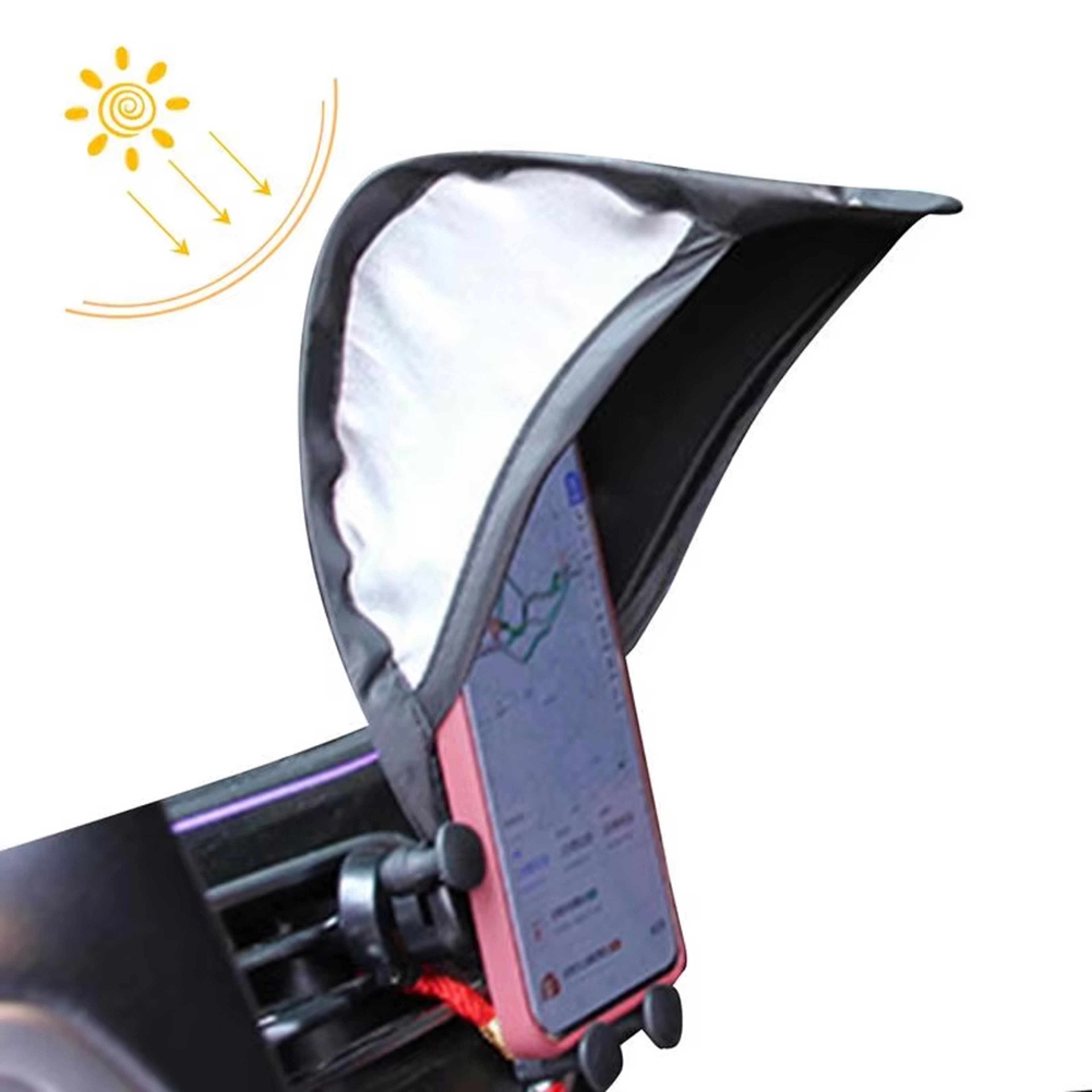 Portable Phone Sun Shade Cover for Car and Motorcycle Mounts Outdoor Navigation Protection – view 1